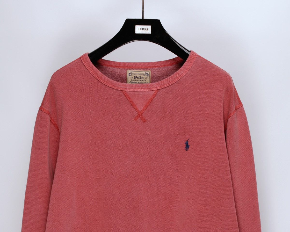 Polo Ralph Lauren × Ralph Lauren POLO Ralph Lauren Washed Red Garment Dyed Fleece Sweatshirt Size US XL / EU 56 / 4 - 3 Thumbnail