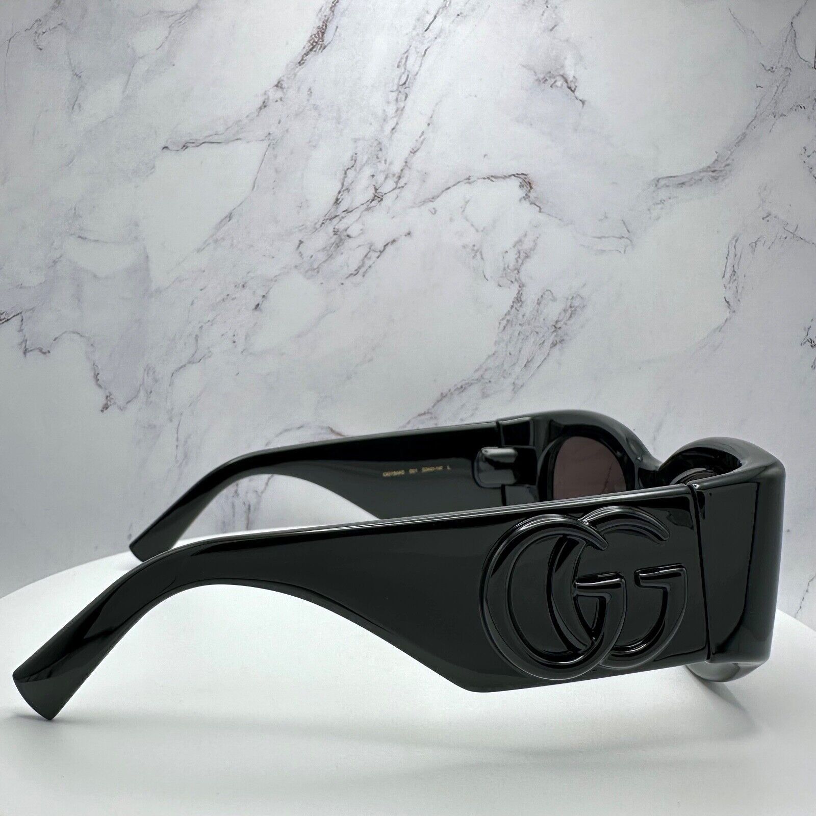 Gucci New GUCCI Sunglasses Black 3D GG Logo Wrap Triple Black Size ONE SIZE - 5 Thumbnail