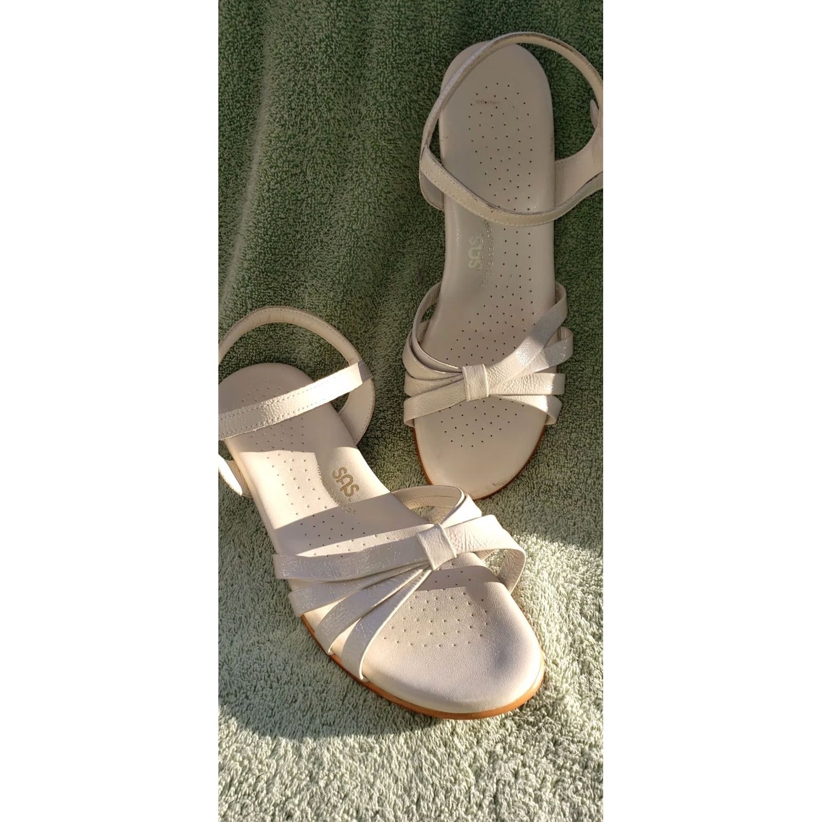 SAS SAS Women's Slingback Sandal Ankle Strap Ivory Size 11B Leather Buckle Sandals Women US 11 M Size US 11 / IT 41 - 2 Thumbnail