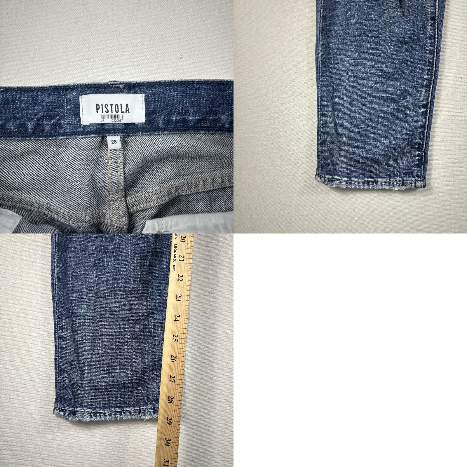 Pistola Pistola Jeans Distressed High-Rise Wide-Leg Ankle 28 Blue Womens Size 28 Jeans Bobbie Distressed Wide-Leg Blue Size 28" / US 6 / IT 42 - 8 Thumbnail