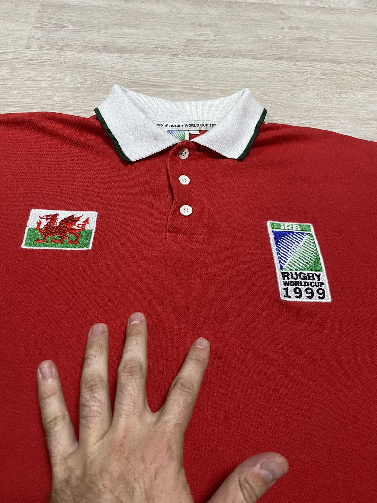 Canterbury of New Zealand Vintage 1999 IRB World Cup Rugby Jersey M Wales Champ Size US M / EU 48-50 / 2 - 5 Thumbnail