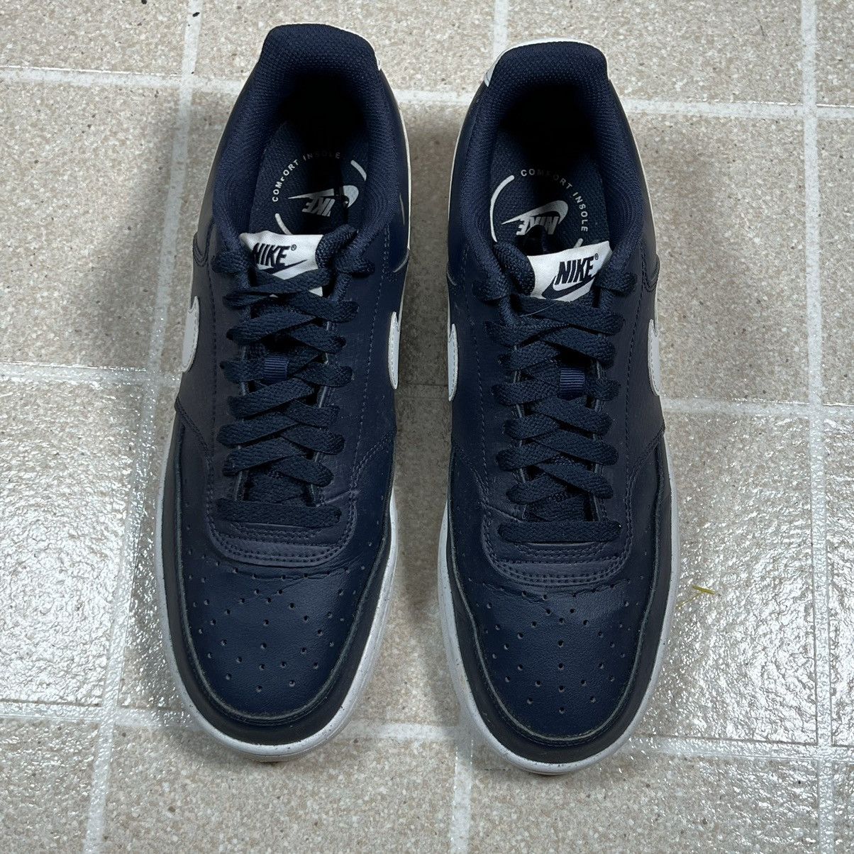 Nike Nike Court Vision Low Trainers - Navy Obsidian & White, Size US 10 / EU 43 - 2 Thumbnail