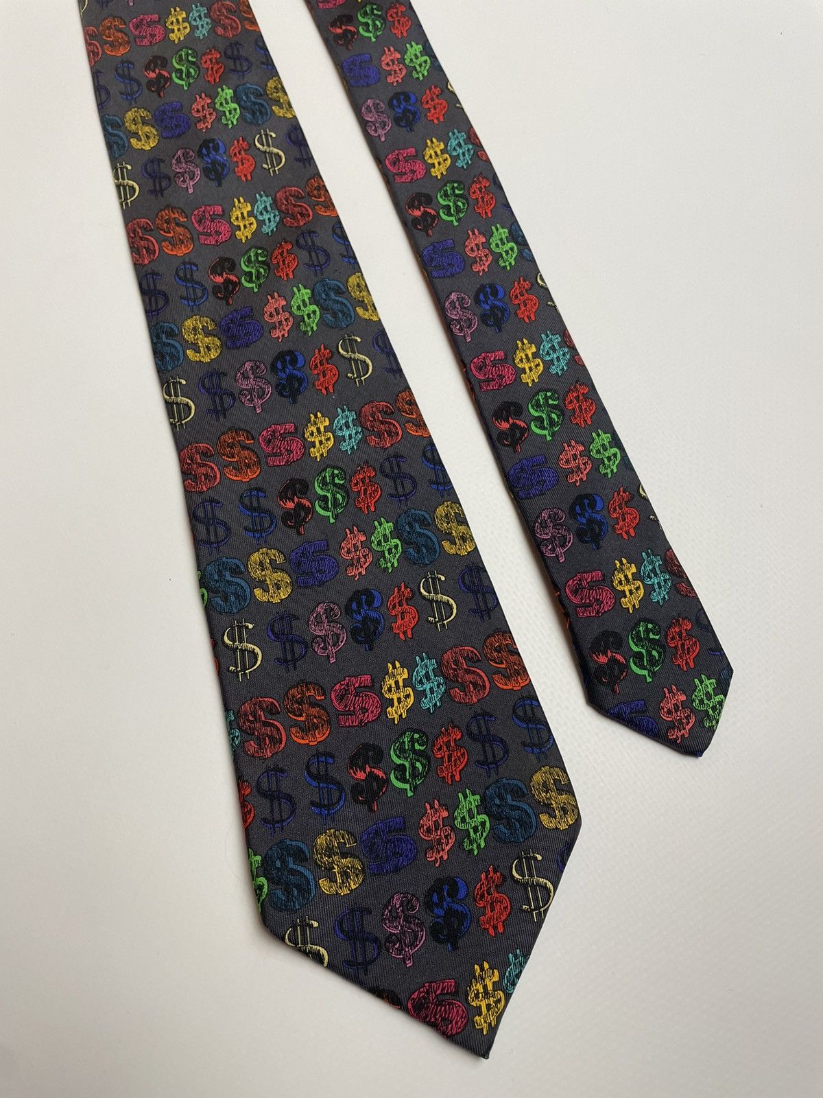 Andy Warhol Vintage Andy Warhol 1995 Dollar Printed Silk Tie Size ONE SIZE - 4 Thumbnail