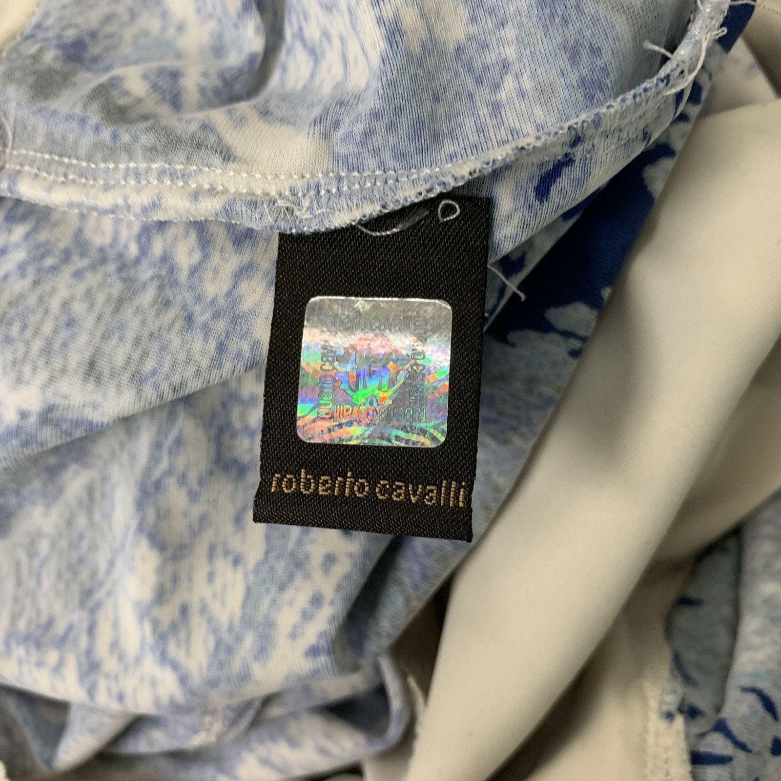 Roberto Cavalli ROBERTO CAVALLI Blue & White Paisley Blouse Size S / US 4 / IT 40 - 7 Thumbnail