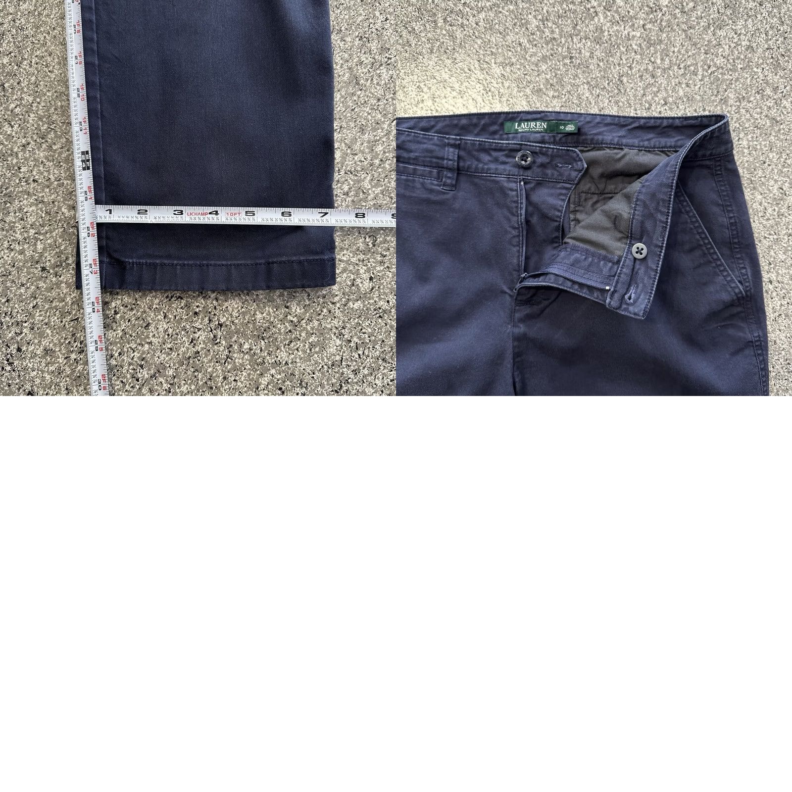 Ralph Lauren Lauren Ralph Lauren Pants Womens 10 Chino Straight Stretch Cotton Twill Navy Blue 33x28 Size 24" / US 00 / IT 34 - 8 Thumbnail