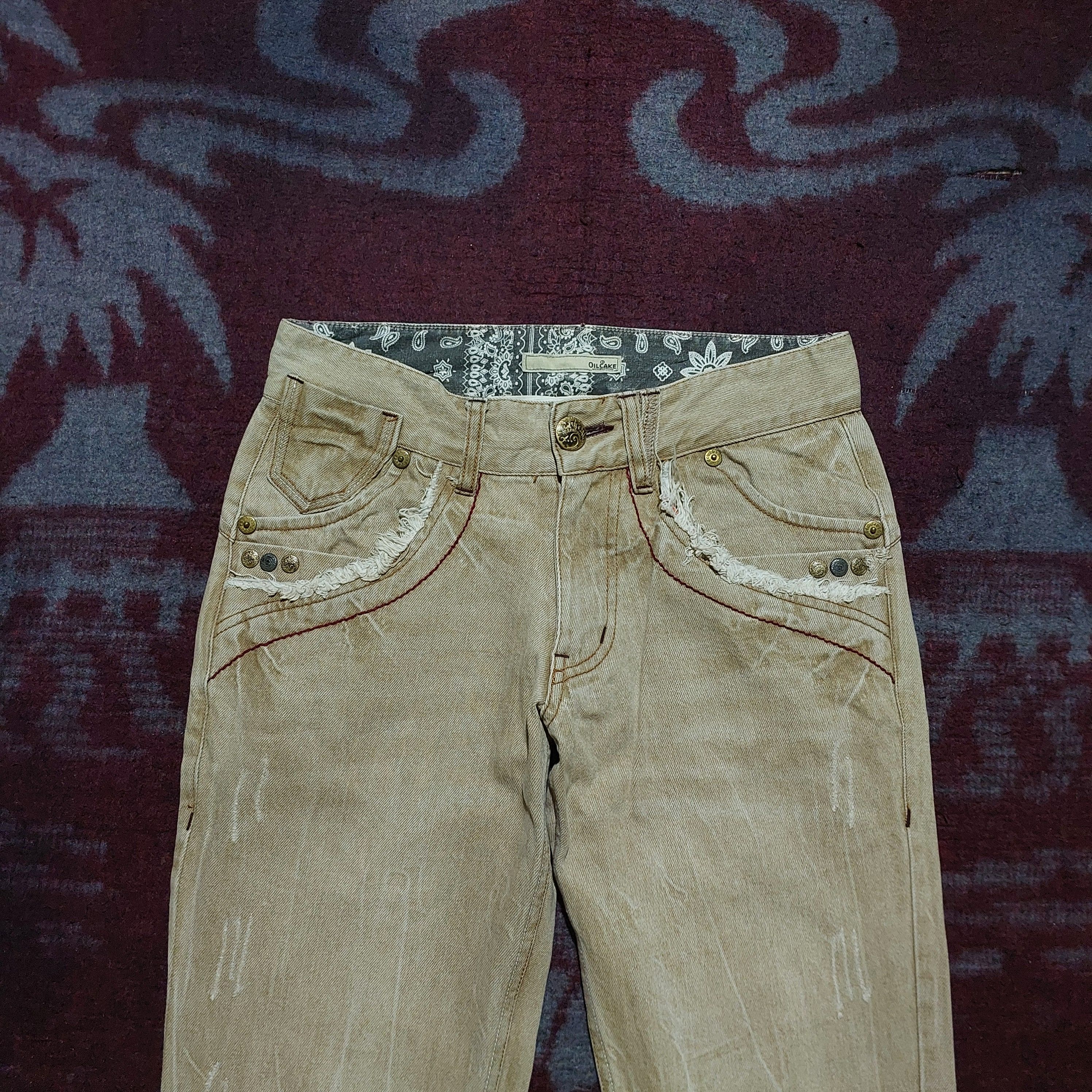 Tornado Mart Oil cake japanese faded dark beige boot cut jeans Size US 30 / EU 46 - 3 Thumbnail