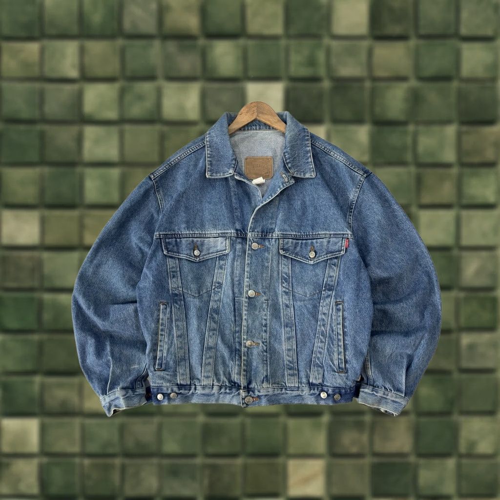 Diesel VINTAGE Diesel 90s Box Fit Button Up Denim Jacket Men M Blue Denim Jacket Bomber Style Regular Fit Casual Mens Size US 31 - 1 Thumbnail
