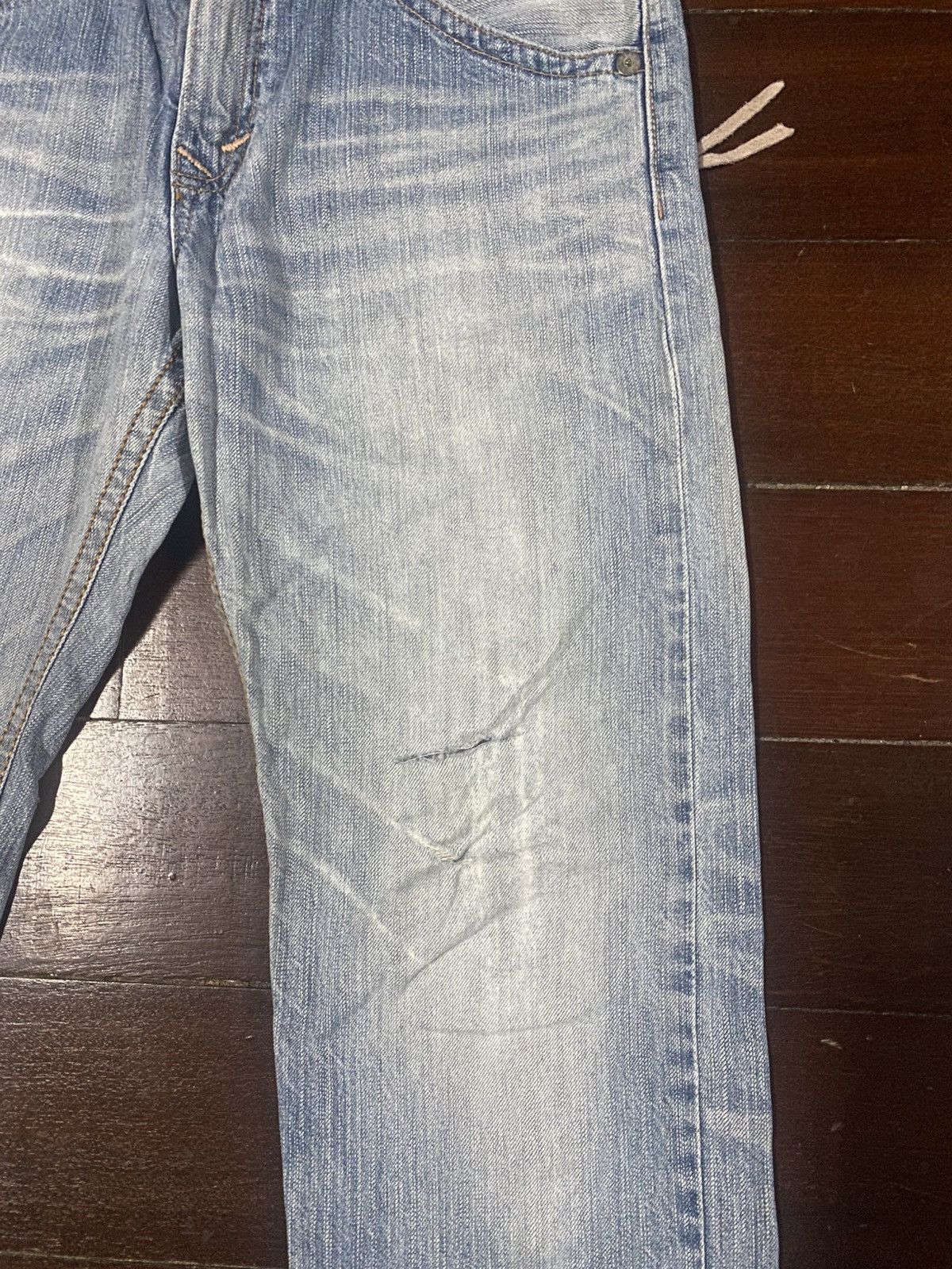 Edwin Thrashed Dirty Mud Edwin Exclusive Vintage Baggy Jeans🇯🇵 Size US 28 / EU 44 - 6 Thumbnail