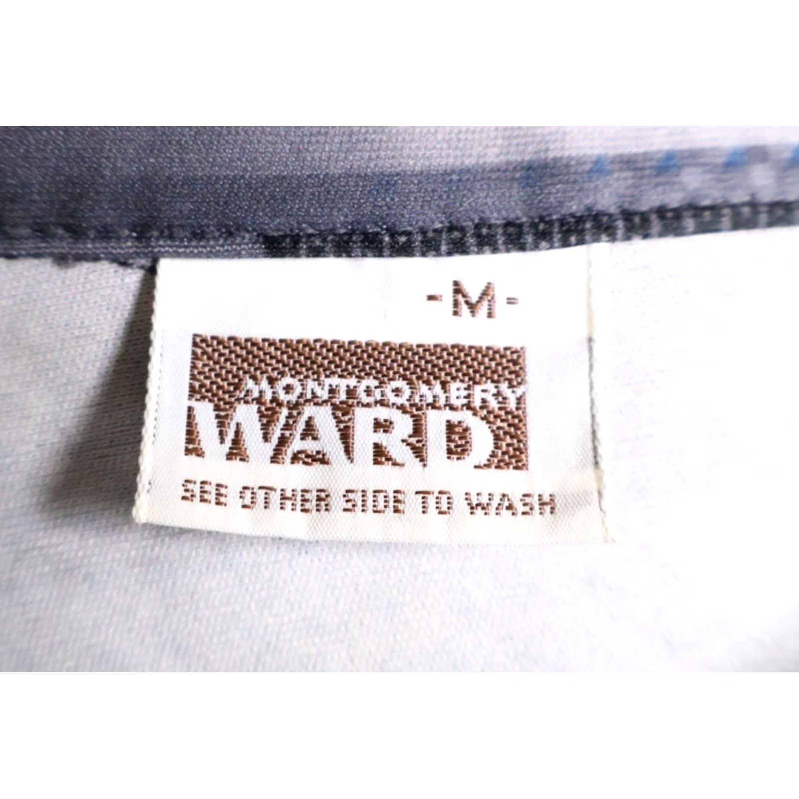 Vintage VINTAGE Montgomery Ward Shirt Mens Medium Gray Abstract Camp Collar Acetate VTG Size US M / EU 48-50 / 2 - 3 Thumbnail