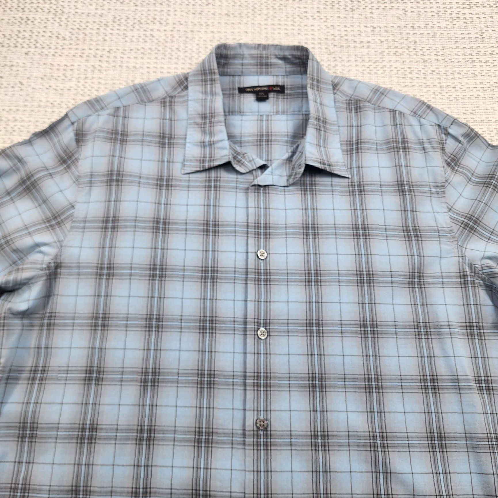 John Varvatos John Varvatos U.S.A. Shirt Mens 2XL Blue Plaid Long Sleeve Button Down Cotton Size US XXL / EU 58 / 5 - 4 Thumbnail