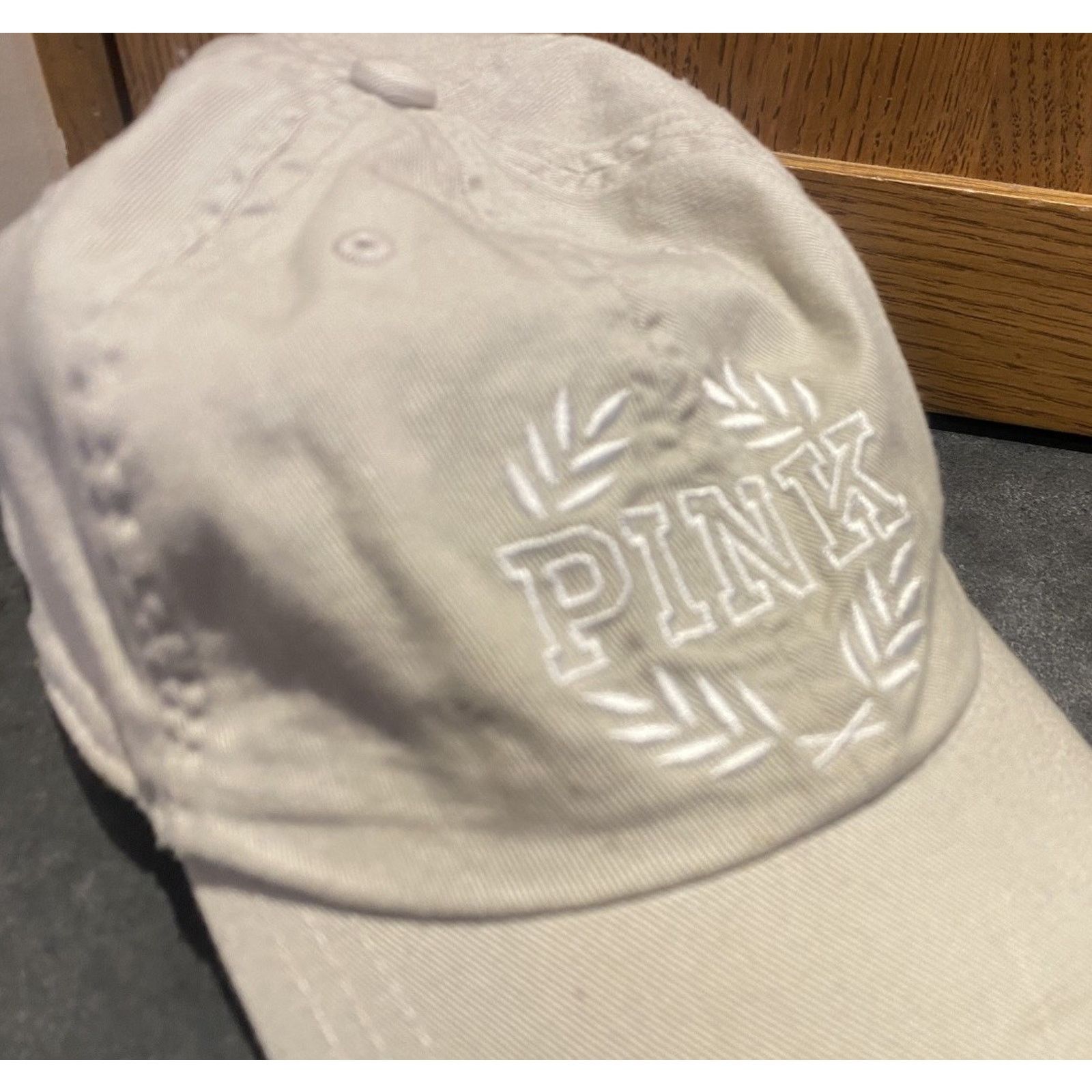 Victoria's Secret Victoria Secret Pink Strapback Dad Hat Beige Adjustable Size ONE SIZE - 2 Thumbnail