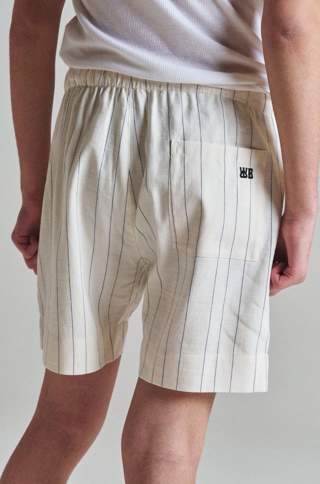 Wales Bonner Wales Bonner Ivory striped linen shorts 48 Size US 31 - 4 Thumbnail