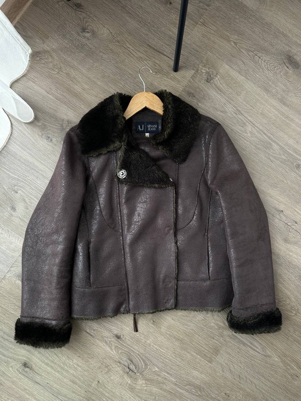 Armani × Vintage Vintage Armani Jeans Faux Fur Womesn Jacket Size L / US 10 / IT 46 - 2 Thumbnail