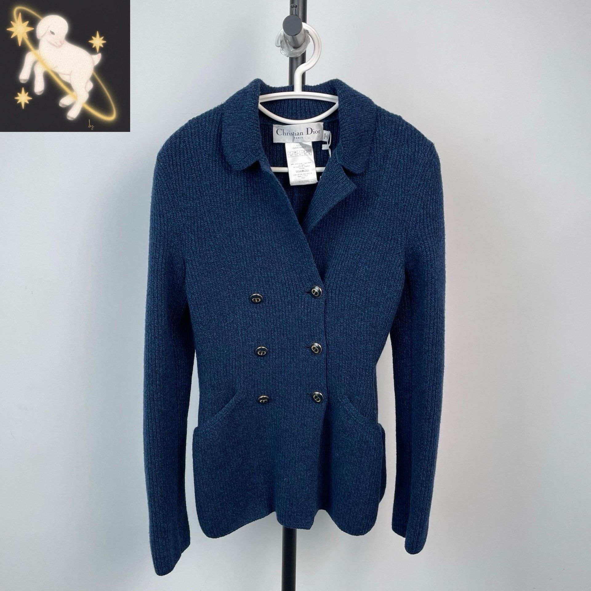 Dior Dior Formal Wool Blue Jacket 38 Women Size S / US 4 / IT 40 - 1 Thumbnail