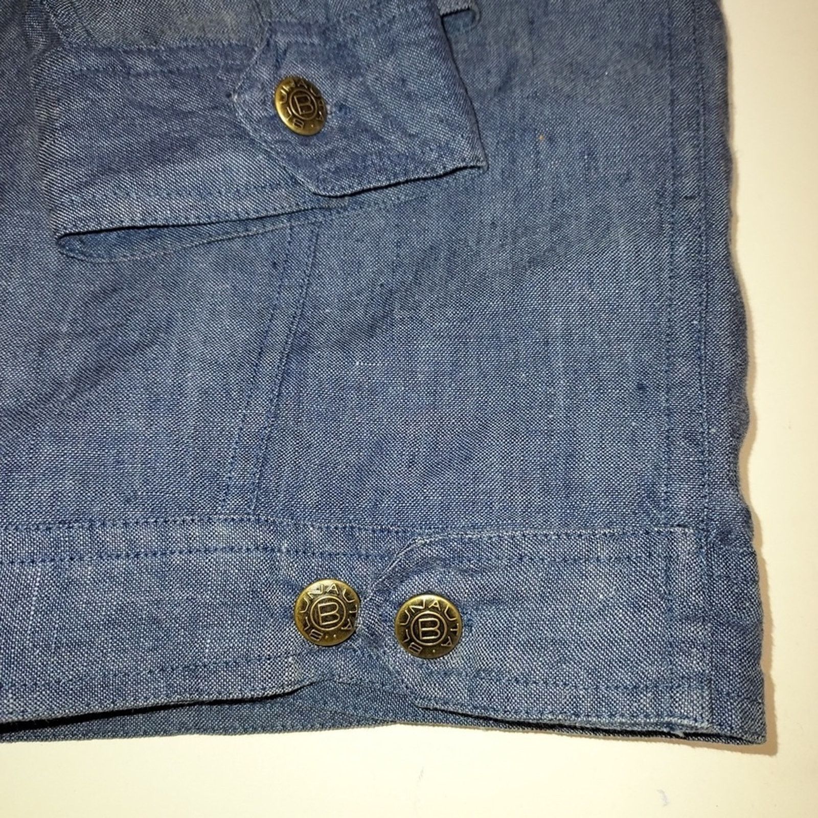Other Blunauta Italian Linen Blue Gray Lightweight Denim Shirt Top Size S / US 4 / IT 40 - 9 Thumbnail