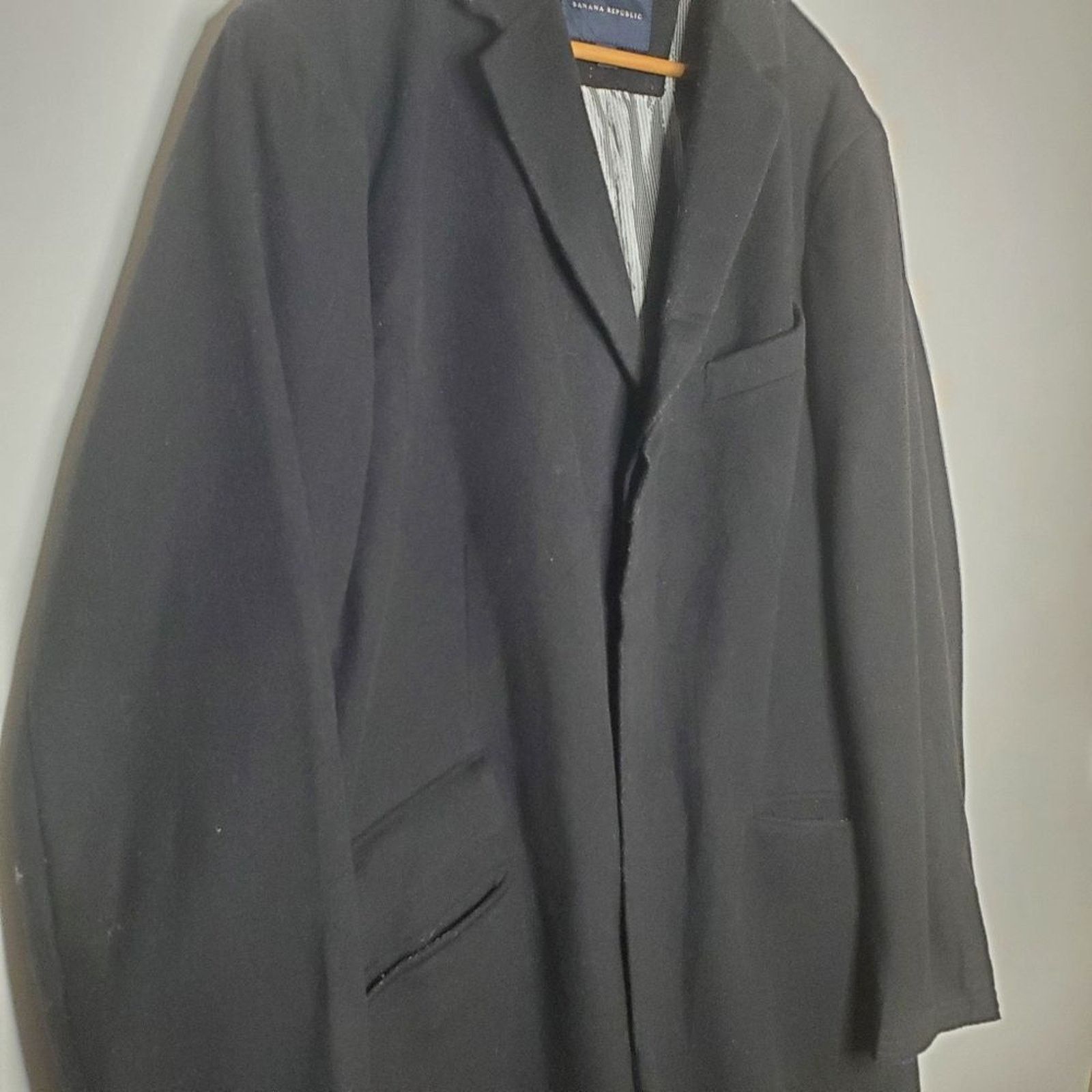 Banana Republic Black Wool Longline Trench Coat Size XL
