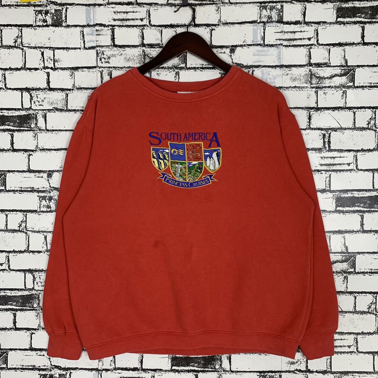 image of Princess Cruise Lines Love Boat x Vintage South America Princess Cruises Sweatshirt Crewneck in Red