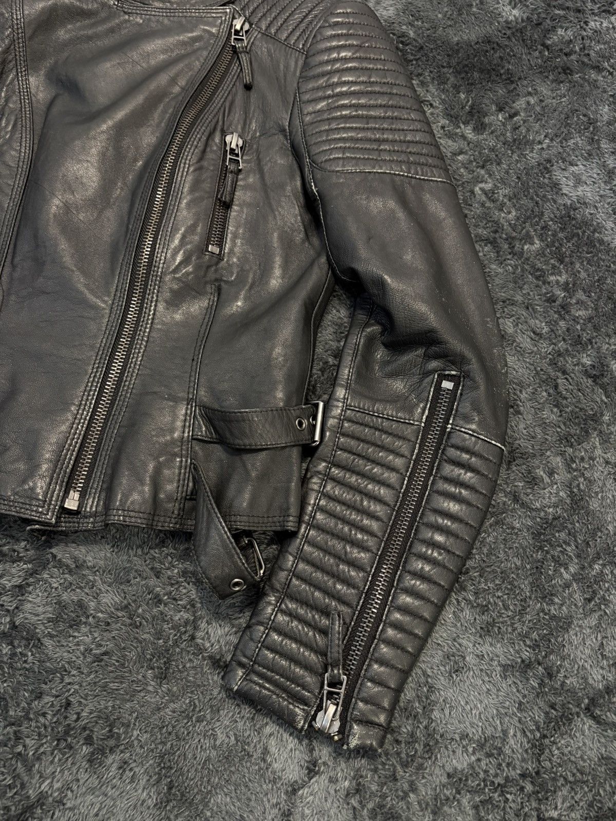 If Six Was Nine Gothic Biker Jacket Side Zip Punk LGB Rick Owens Vibe Size M / US 6-8 / IT 42-44 - 3 Thumbnail