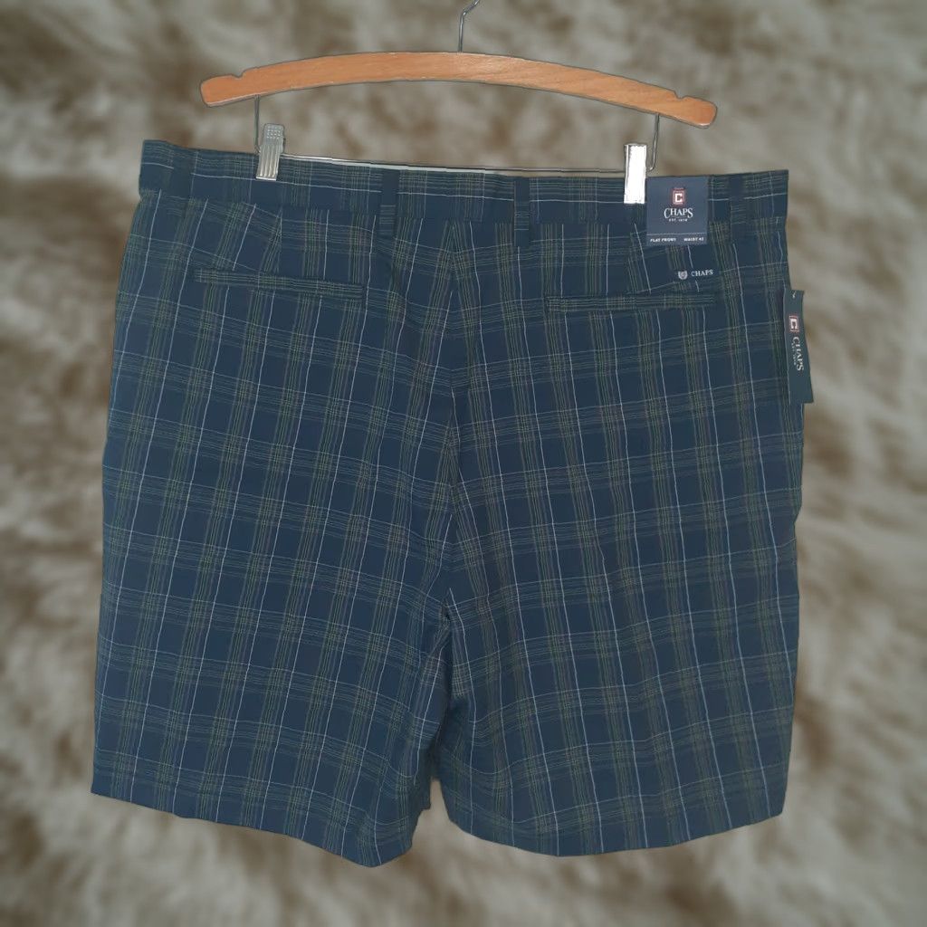 Chaps Chaps Chino Flat Front Shorts Plaid Mens 42 Waist 42 Inseam 9" Blue Multicolor Size US 42 / EU 58 - 1 Thumbnail