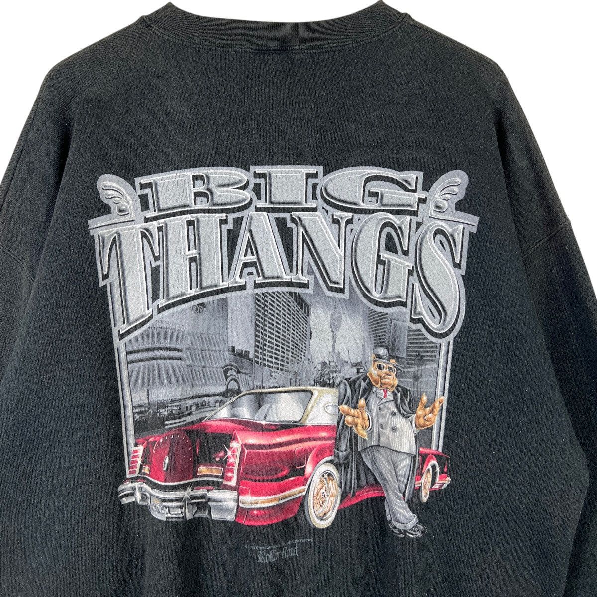 Tultex 💥 90s Vintage Rollin Hard Big Thangs Tultex Sweatshirt Size US XL / EU 56 / 4 - 7 Thumbnail