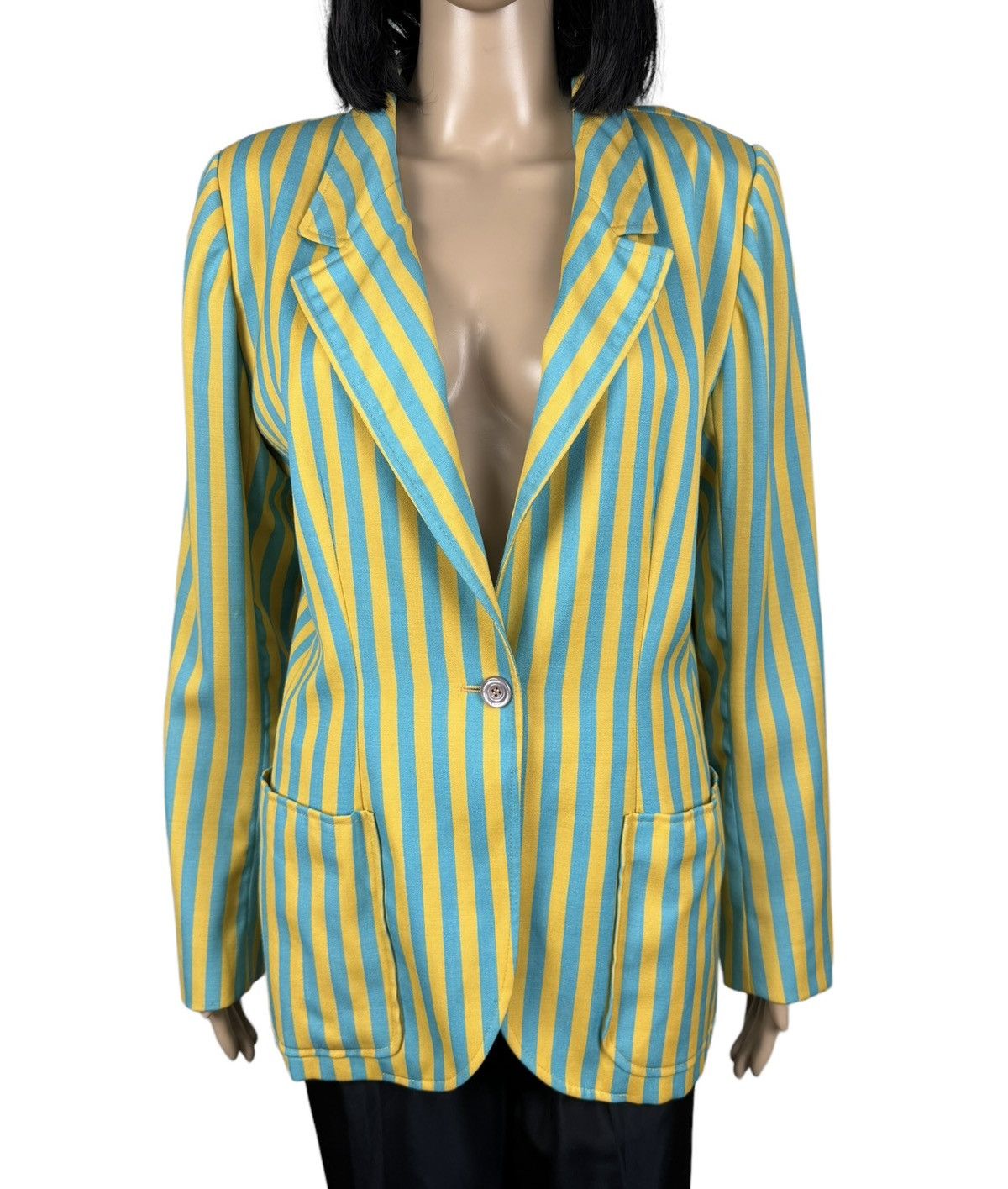 Ungaro Paris × Vintage Vintage Ungaro Paris Striped Blazer Jacket Wool Size 44 Size M / US 6-8 / IT 42-44 - 3 Thumbnail