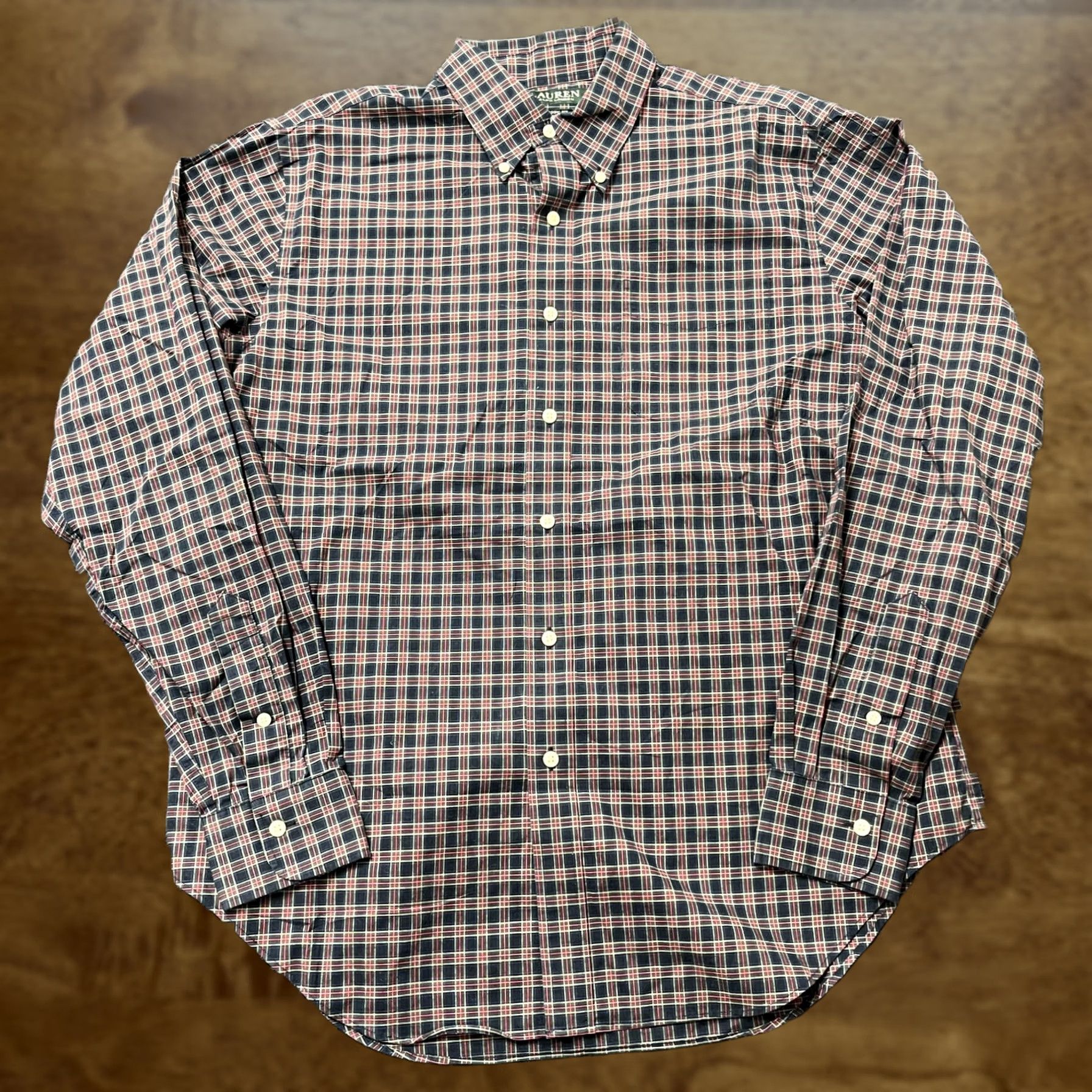 Ralph Lauren Lauren Ralph Lauren Dress Shirt Mens 16.5 36/37 Blue Plaid Classic Fit Non-Iron Shirt Size 46R - 1 Thumbnail