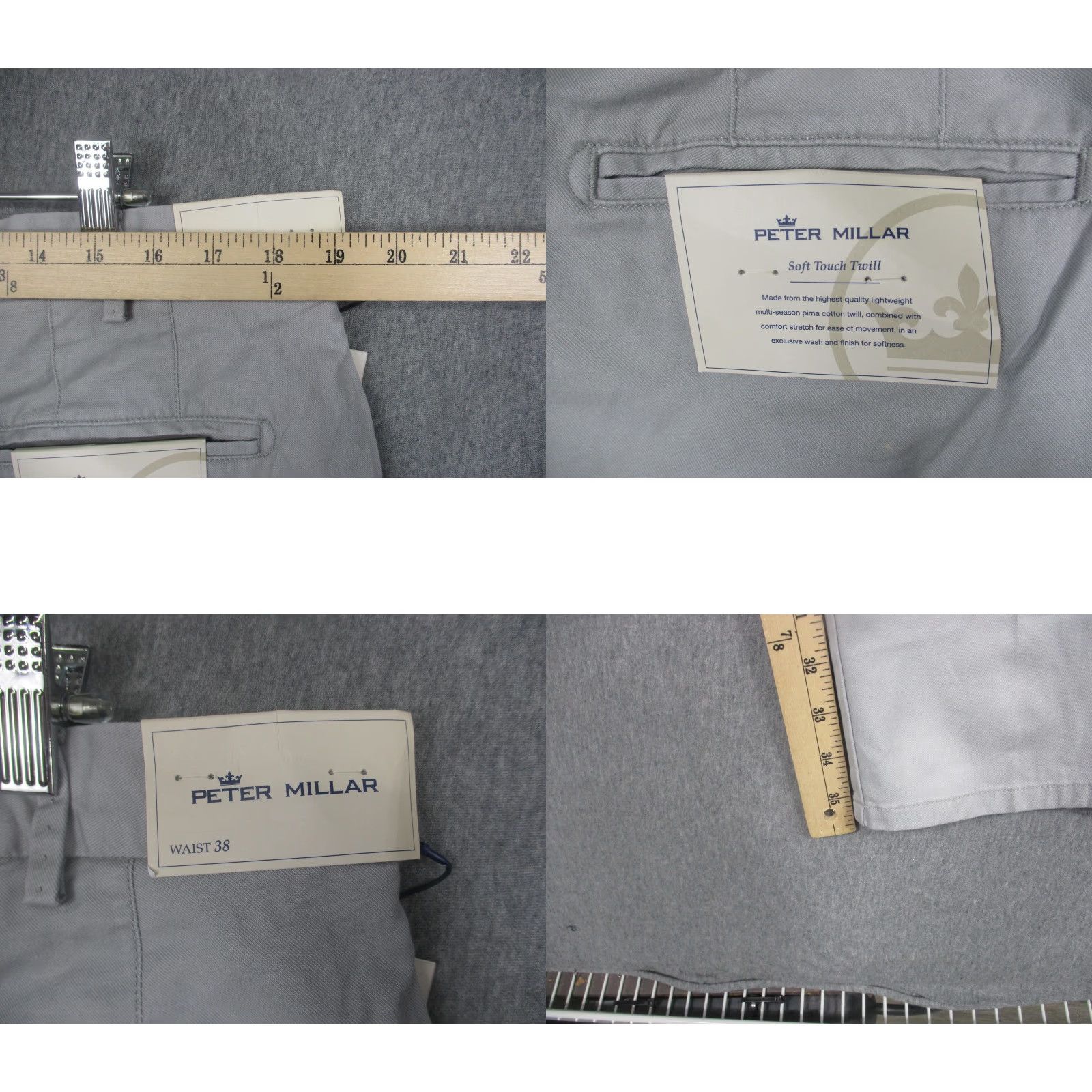 Peter Millar Peter Millar Pants Mens 38x36 Gray Soft Touch Twill Chino Stretch Casual MS19B48 Size US 38 / EU 54 - 8 Thumbnail