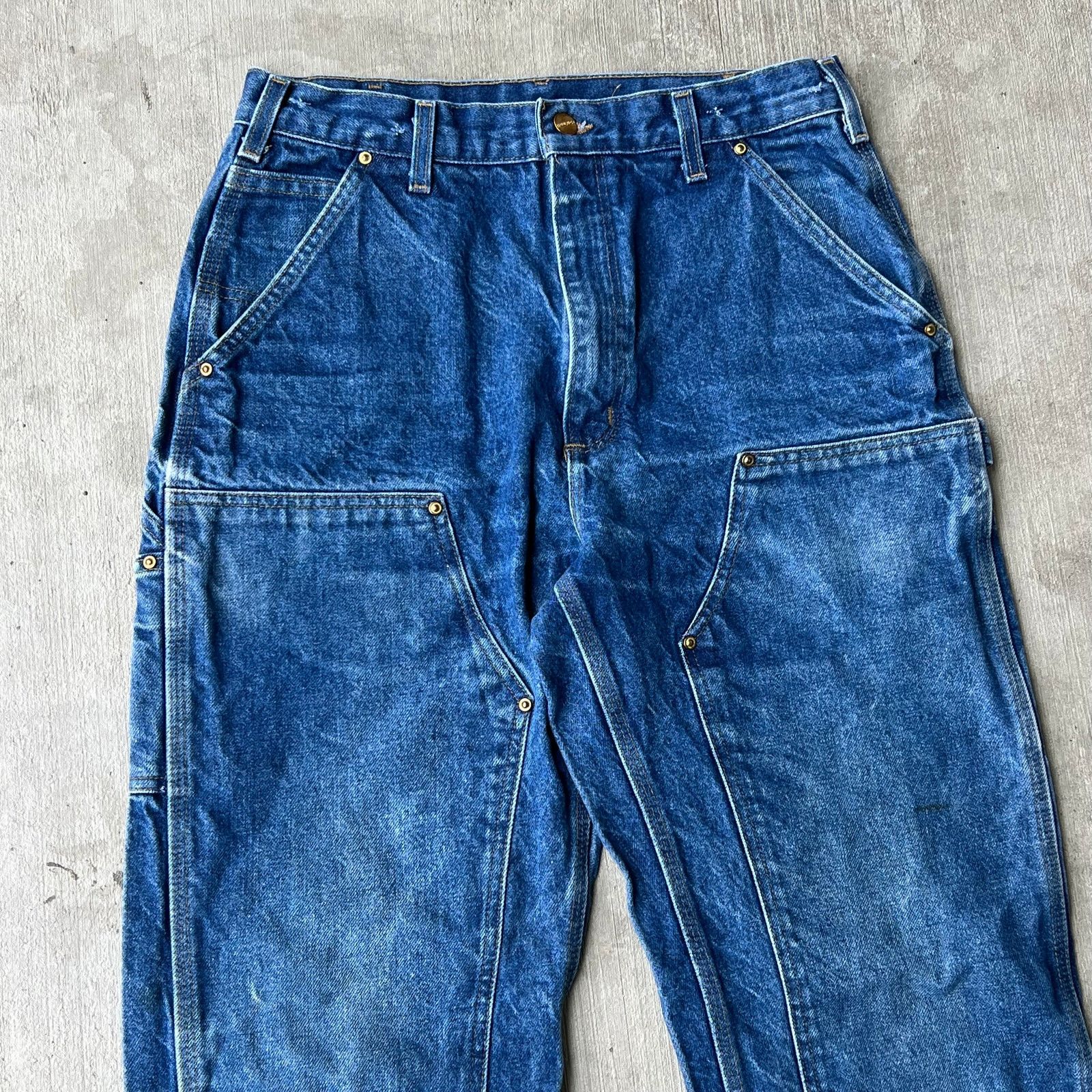 Carhartt × Vintage Carhartt blue denim jeans double knee work carpenter pants Size US 30 / EU 46 - 8 Thumbnail