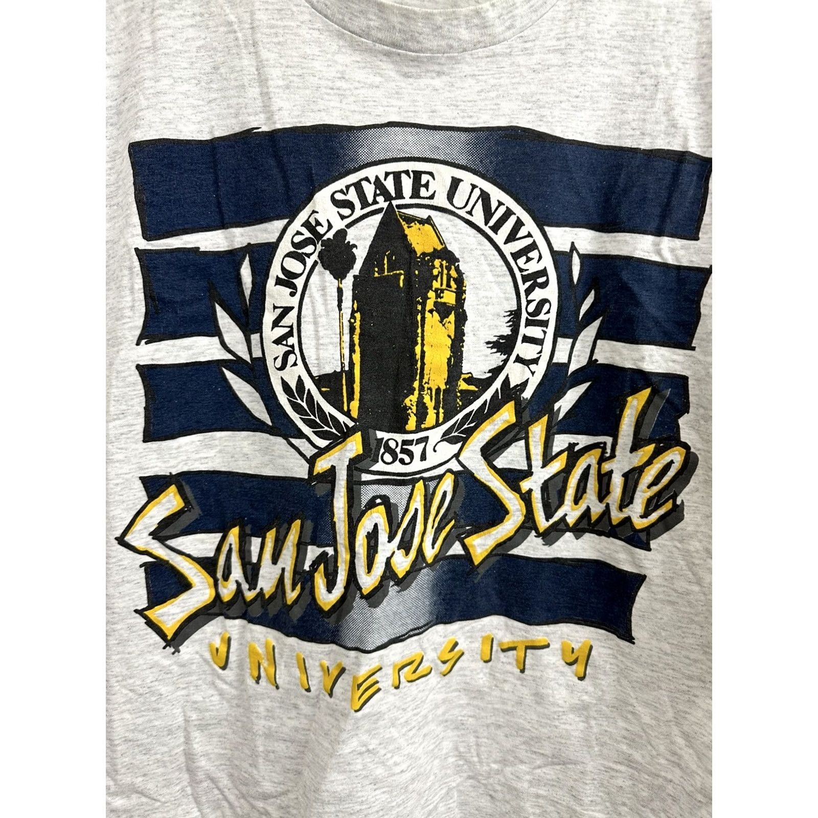 Vintage VTG 90s SJSU San Jose State University Big Crest Single Stitch T-Shirt L USA Shirt Mens gray Size US L / EU 52-54 / 3 - 2 Thumbnail