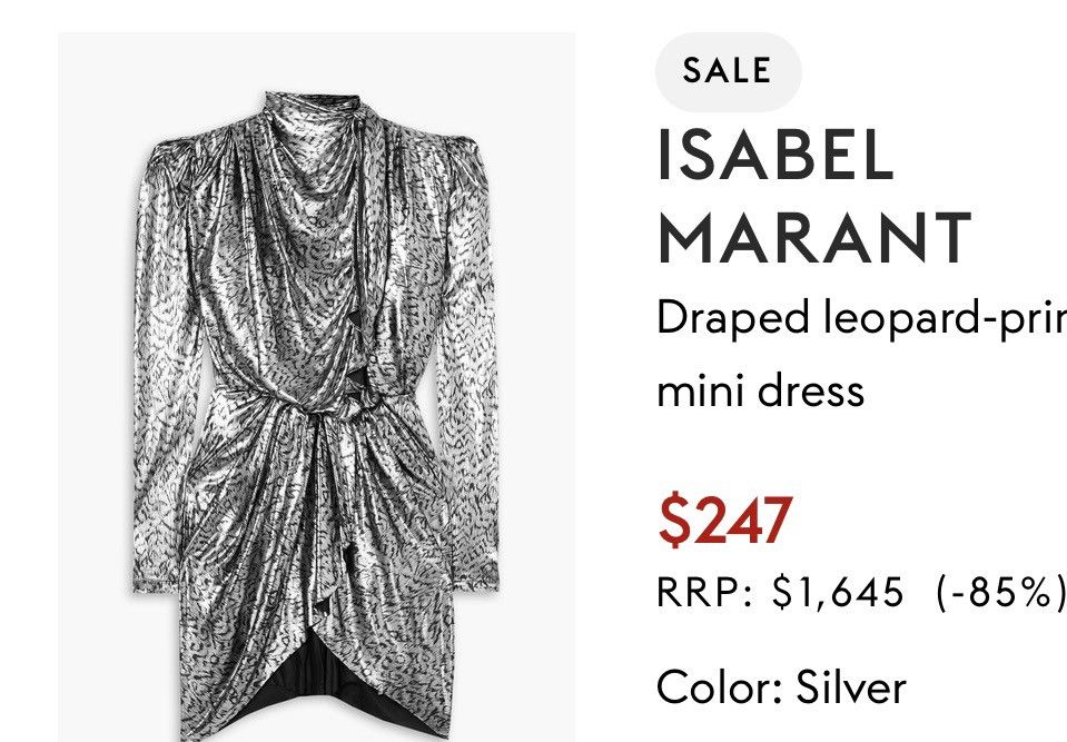 Isabel Marant ISABEL MARANT Draped leopard-print lamé Mini Dress Silver Size S / US 4 / IT 40 - 5 Thumbnail