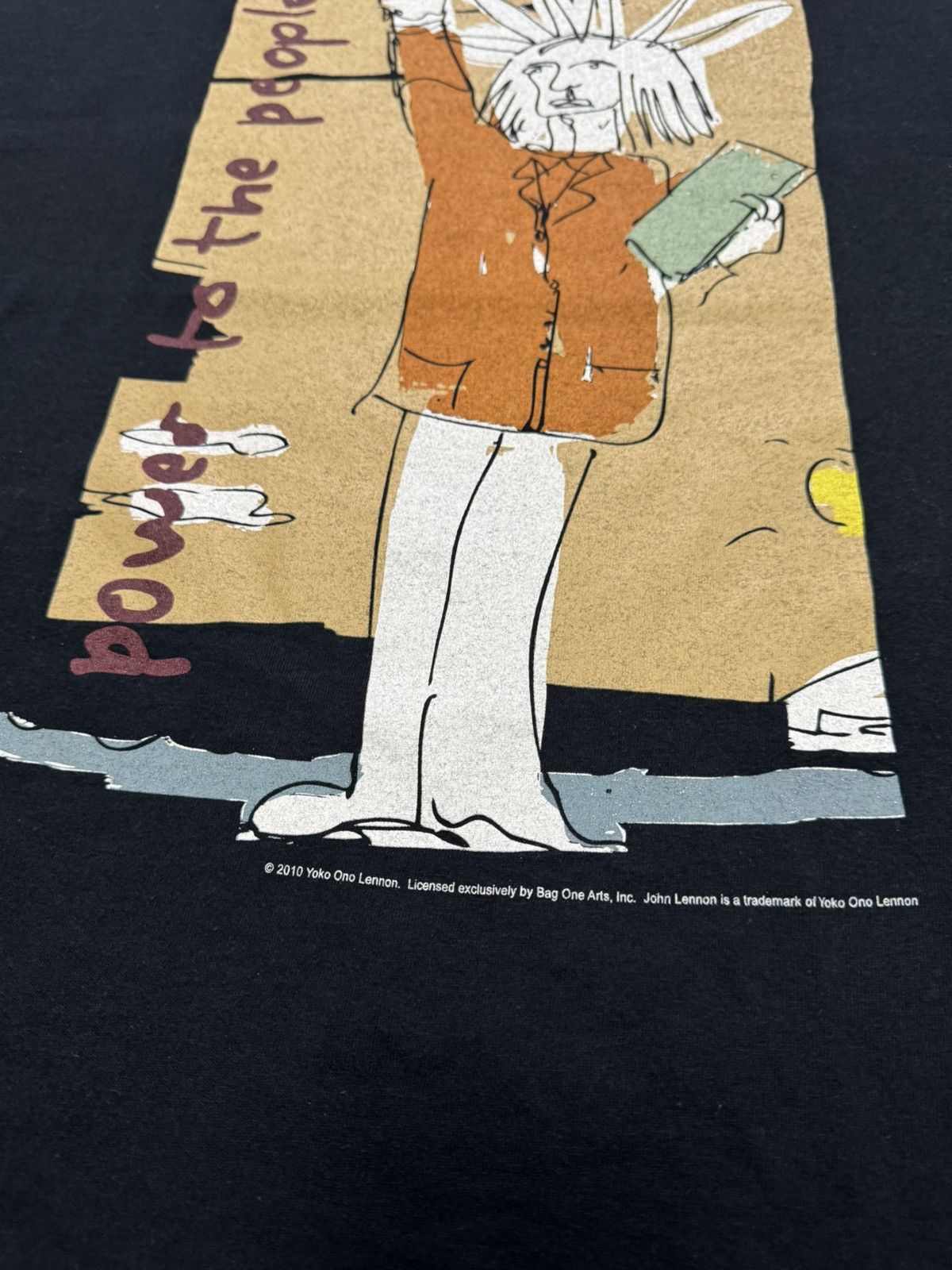 Vintage Yoko Ono John Lennon State Of Liberty T Shirt 2010 Y2k Art Size US XL / EU 56 / 4 - 2 Thumbnail