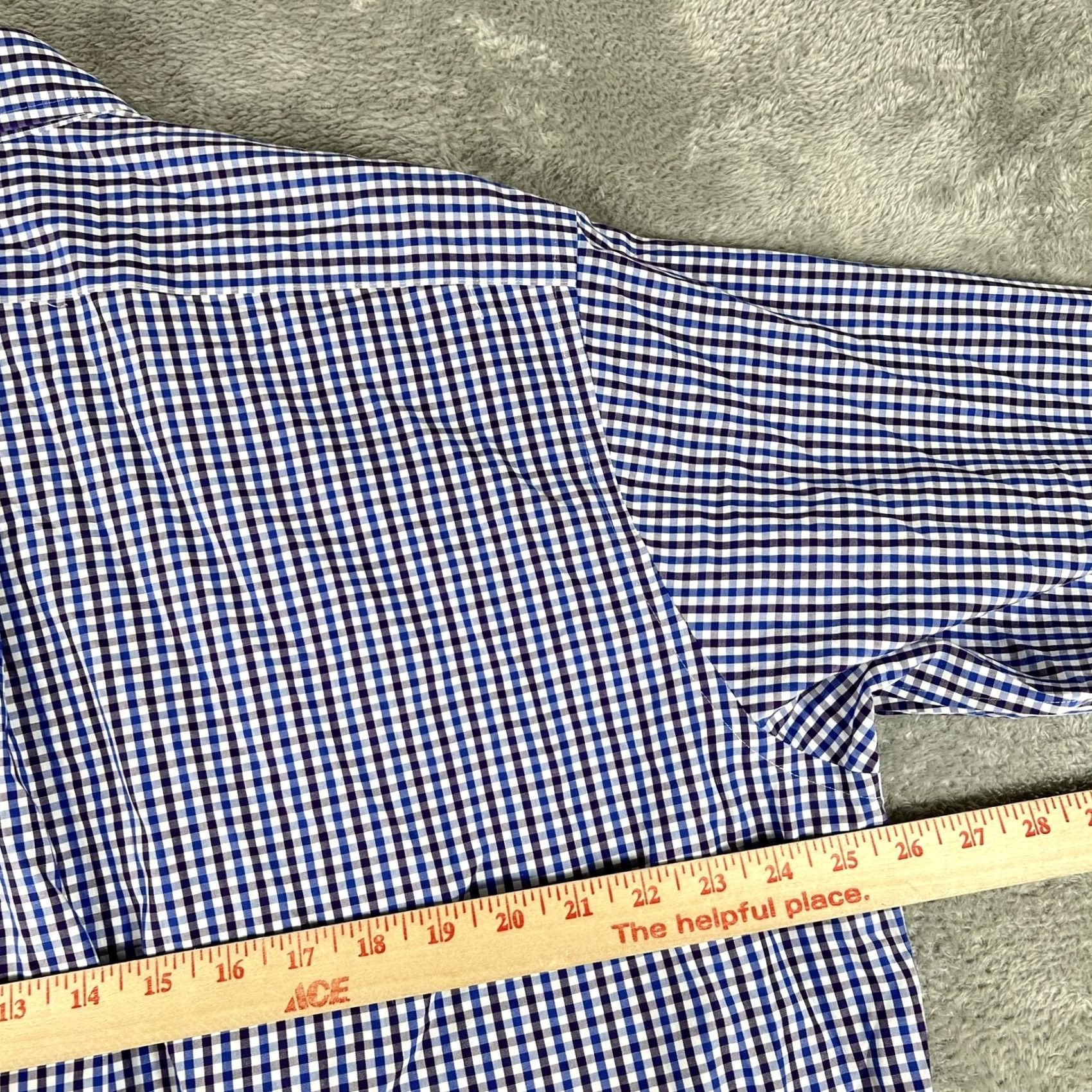 Vintage Paul Fredrick Button-Down Shirt Mens 18x35 Blue Gingham Classic Fit Non Iron Shirt Size US XXL / EU 58 / 5 - 5 Thumbnail