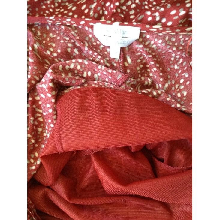 Max Mara MaxMara Silk Knit Jersey Long Sleeve Burgundy Print Midi Dre Size XS / US 0-2 / IT 36-38 - 11 Thumbnail