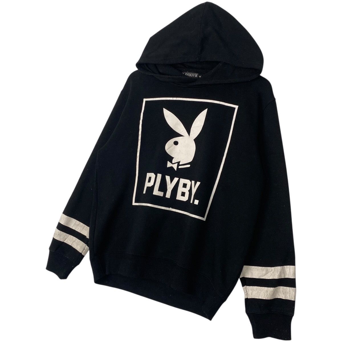 Vintage Vintage Playboy Hoodie Sweater Black Big Logo Pullover SizeM Size US M / EU 48-50 / 2 - 2 Thumbnail