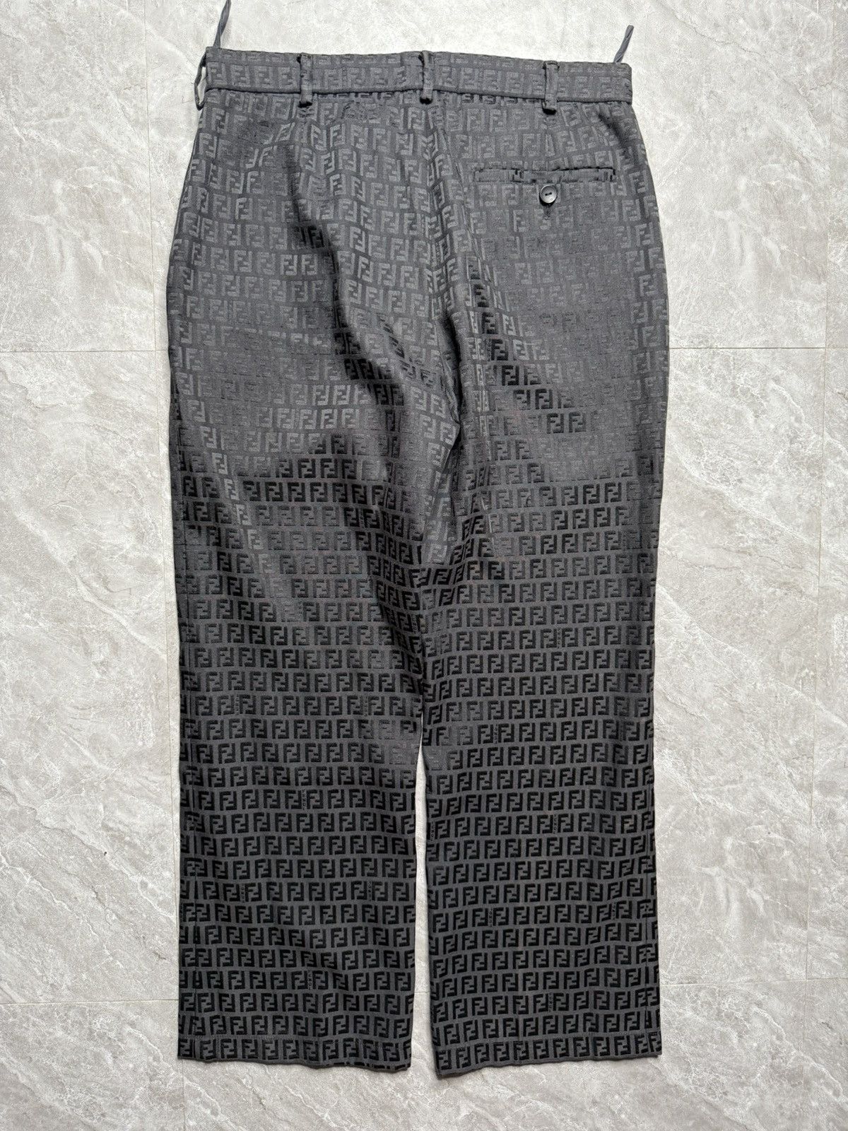 Fendi Fendi Black Monogram Pants (Unisex) Size US 28 / EU 44 - 2 Thumbnail
