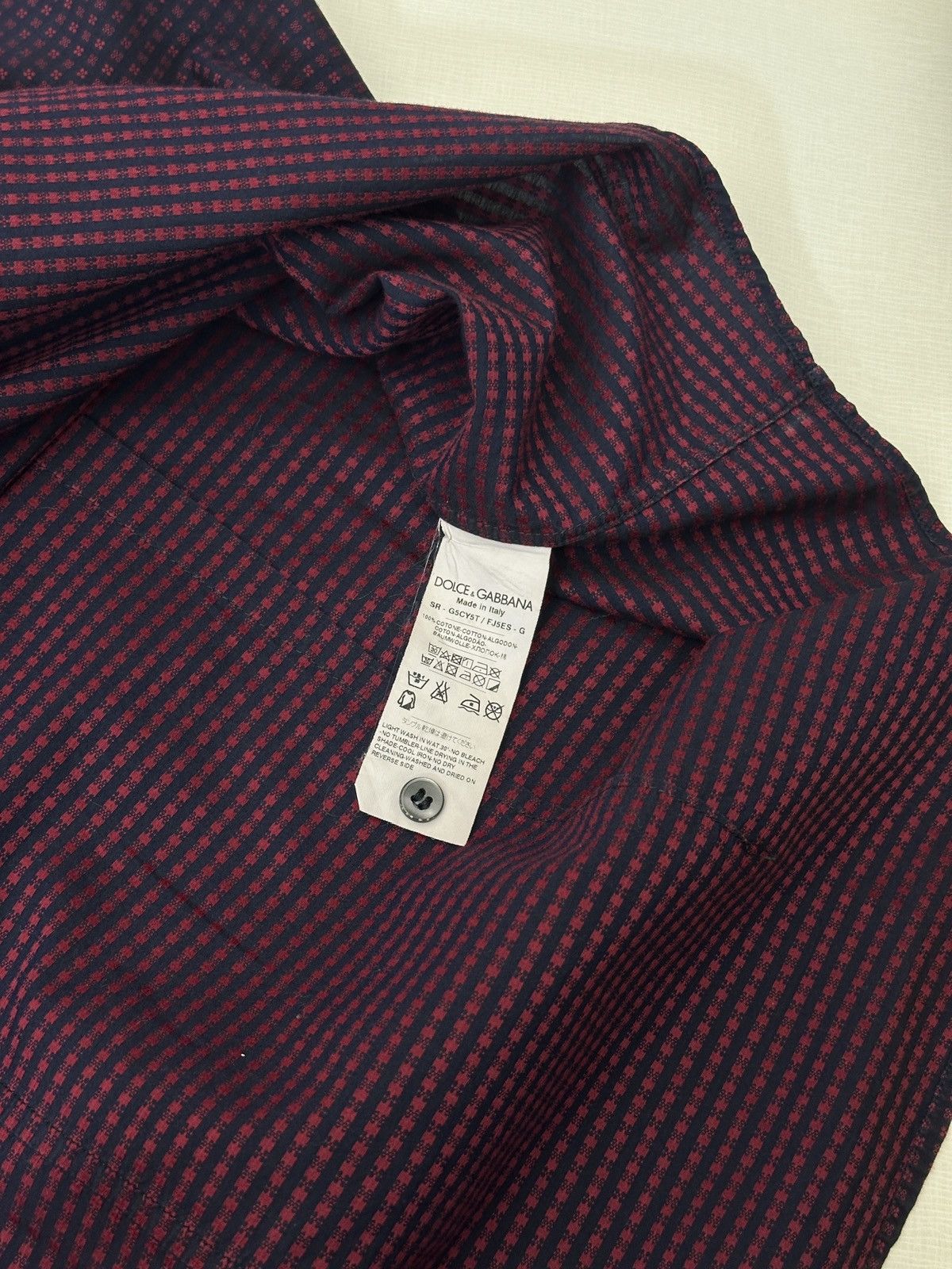 Dolce & Gabbana Dolce & Gabbana Martini Herringbone Dress Button Up Shirt 44 Size US L / EU 52-54 / 3 - 6 Thumbnail
