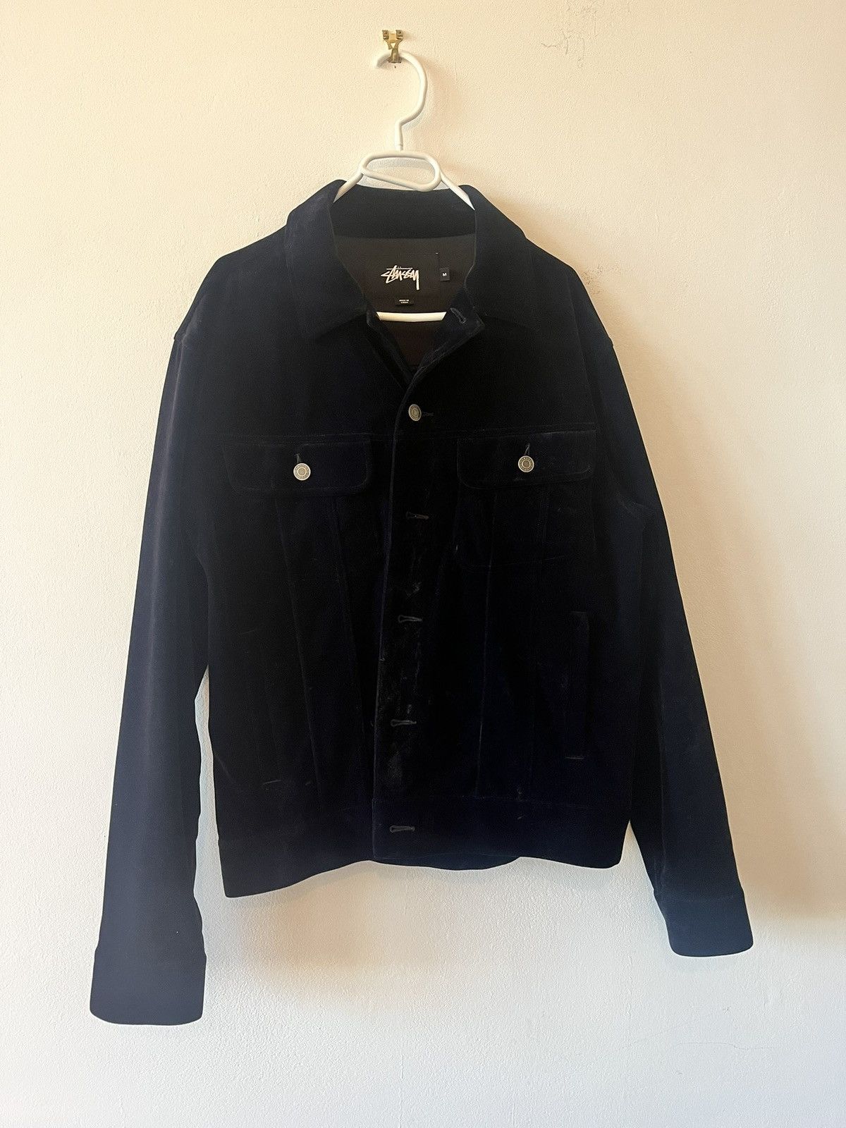 Stussy Stüssy Velvet Trucker Jacket Petrol Blue Size M Size US M / EU 48-50 / 2 - 1 Thumbnail