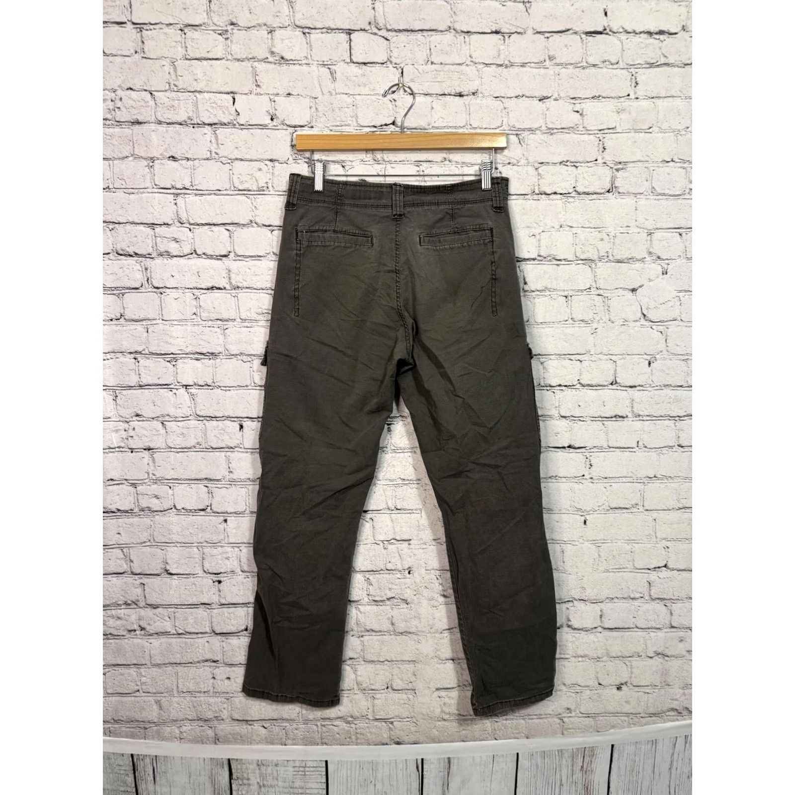 Wrangler Wrangler Men's Cargo Pants Relaxed Fit 28x26 Olive Green Straight Leg Casual Cotton Button Closure Baggy? Size US 28 / EU 44 - 6 Thumbnail