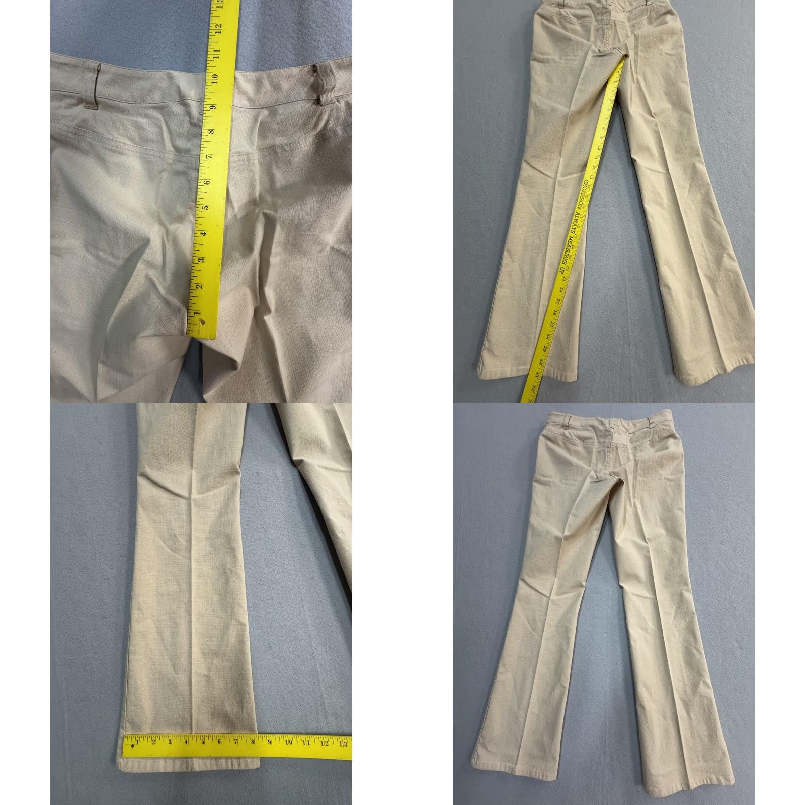 Vintage Bisou Bisou Set Womens 6 Beige Jacket Pants 2 Piece Safari Stretch Size 28" / US 6 / IT 42 - 10 Thumbnail