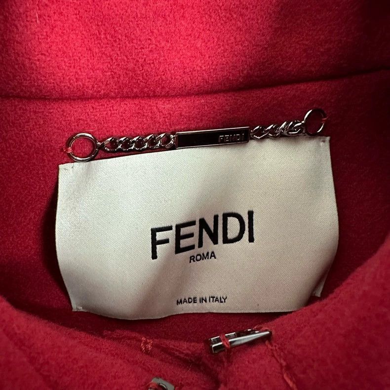 Fendi Fendi Red Wool Faux Fur Coat Size US M / EU 48-50 / 2 - 5 Thumbnail