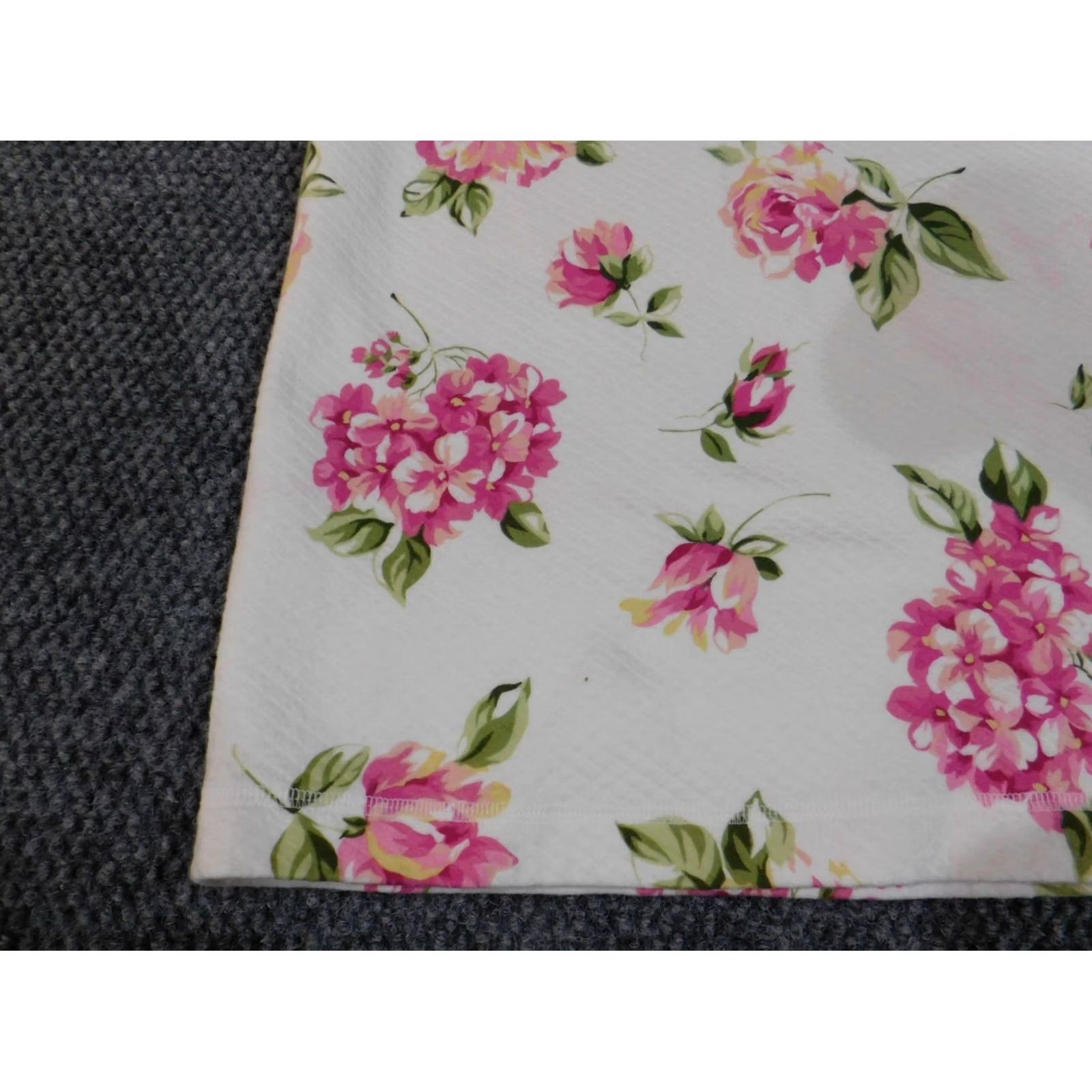 Jones New York Jones New York top Womens L Cotton Floral crew neck pullover Casual Pink / White Short Sleeve Non-Iron Regular Fit Size L / US 10 / IT 46 - 4 Thumbnail