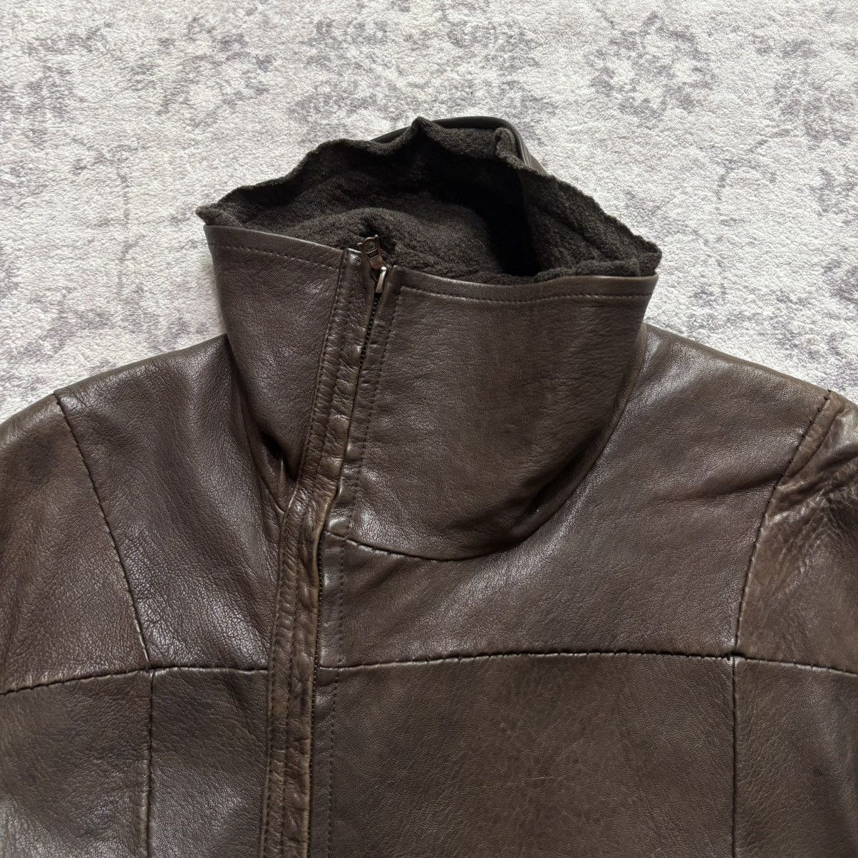 Isaac Sellam Experience Isaac Sellam Lambskin Leather Wool Layered Jacket | Size S Size US S / EU 44-46 / 1 - 5 Thumbnail