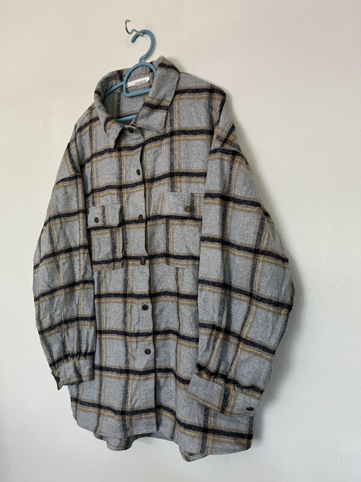 If Six Was Nine 💥Vintage 90s Lefty Button Wool Flannel Shadow Plaid Size US M / EU 48-50 / 2 - 2 Thumbnail