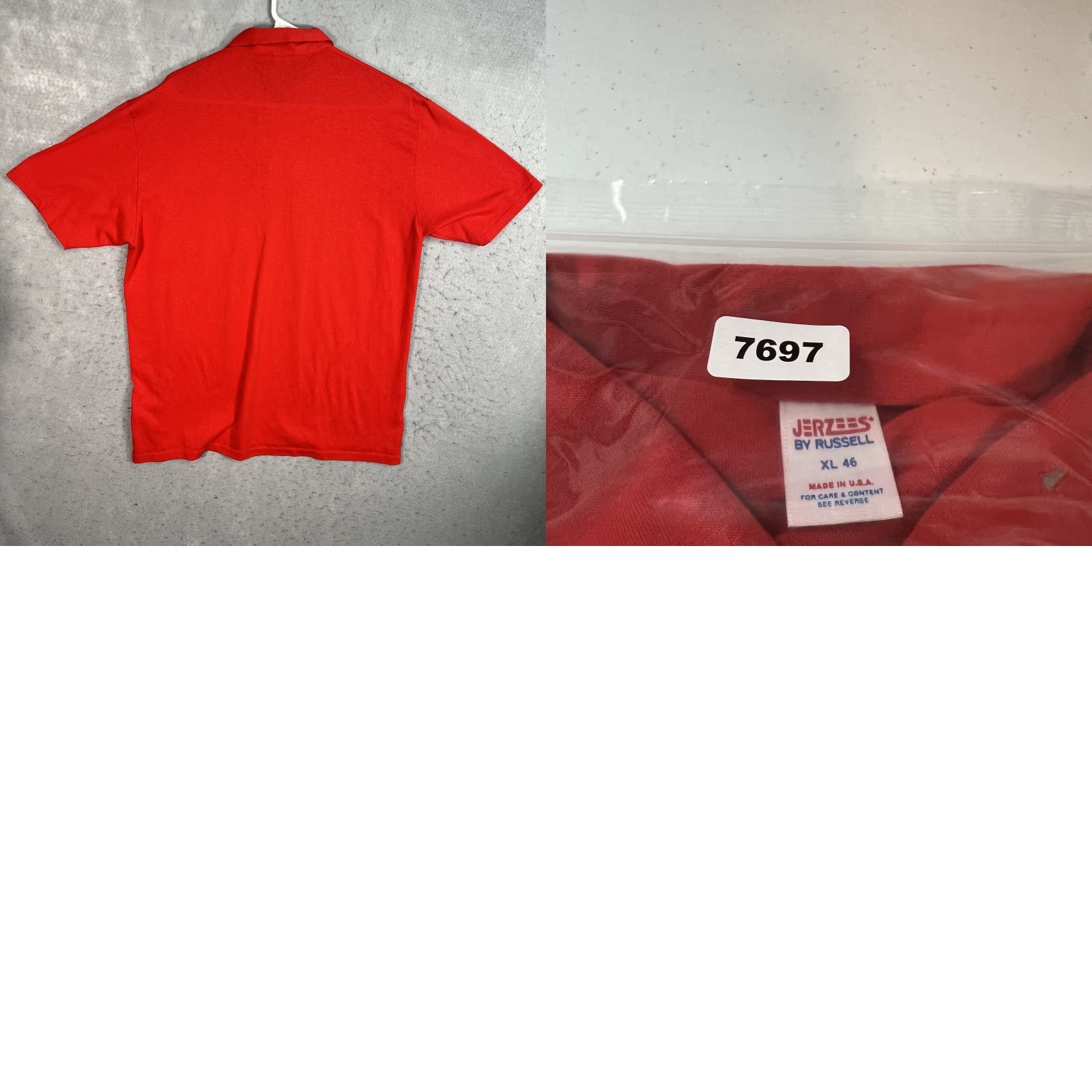 Jerzees VINTAGE Jerzees Polo Shirt 80s Marie Adult XL Red Cotton Blend Mens Size US XL / EU 56 / 4 - 8 Thumbnail
