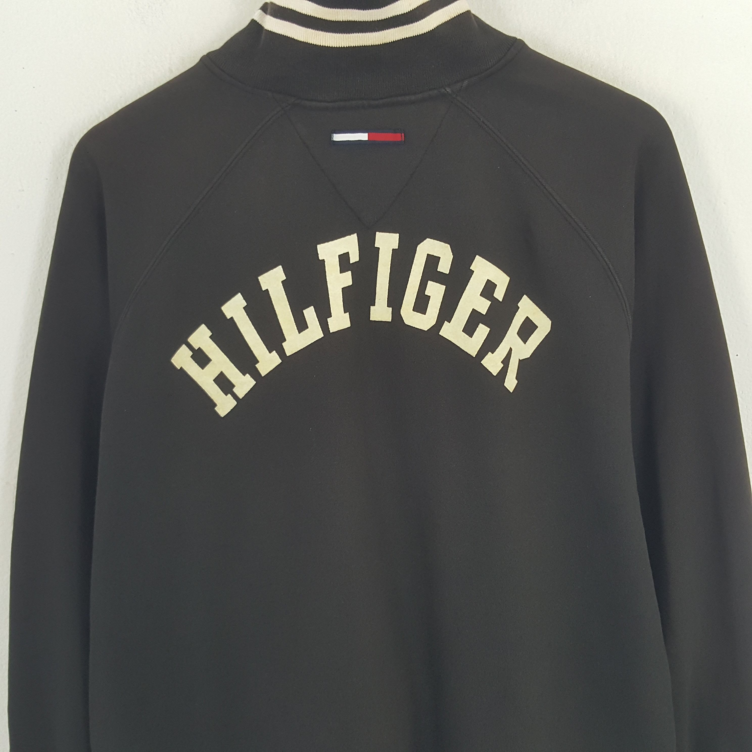 Tommy Jeans × Vintage Vintage Tommy Jeans Patch Logo Zipper Sweater Jacket Size US L / EU 52-54 / 3 - 4 Thumbnail
