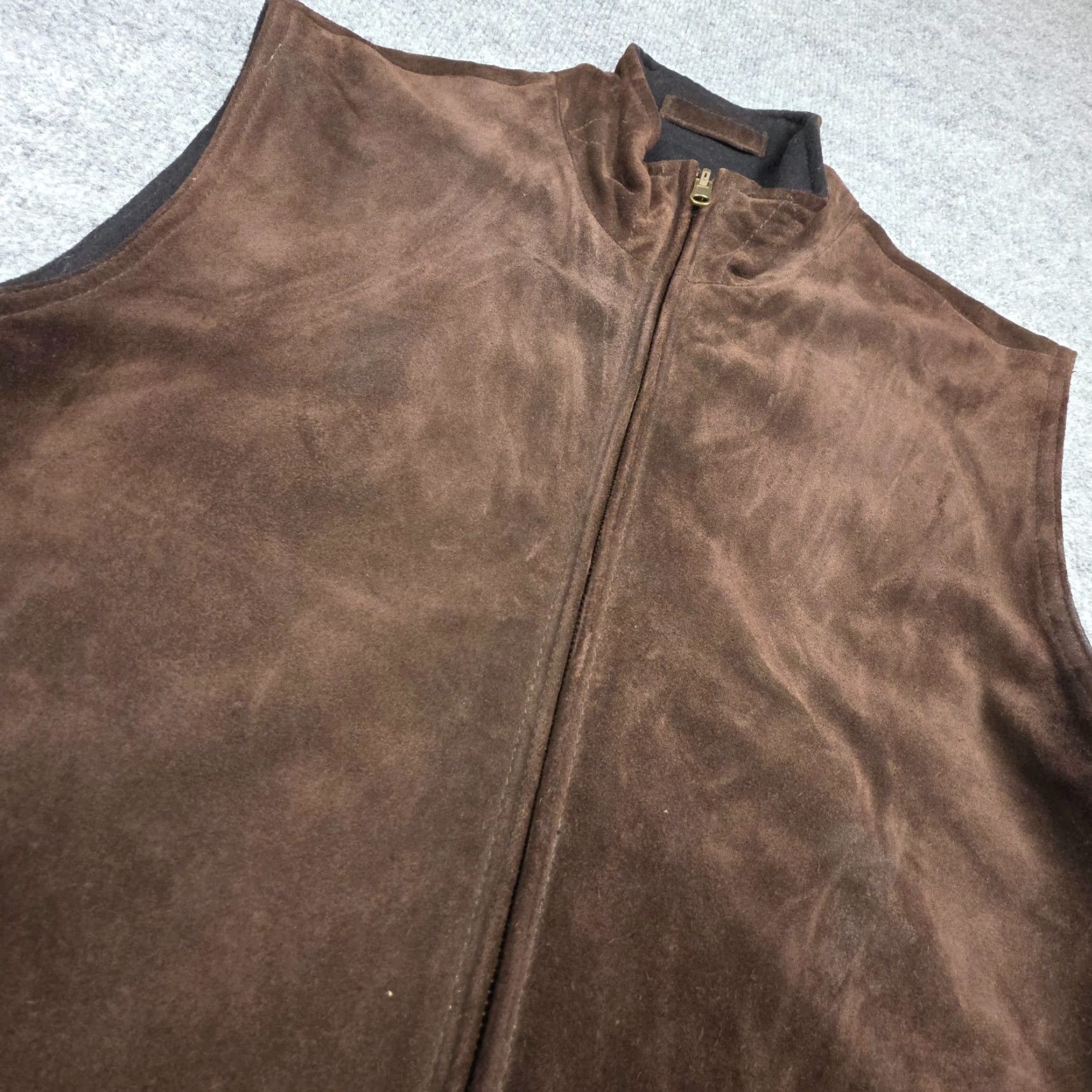 Vintage Mark Shale Vest Men's M Reversible Leather Wool Cashmere Full Zip Stand-Up Collar Brown Black Size US M / EU 48-50 / 2 - 2 Thumbnail