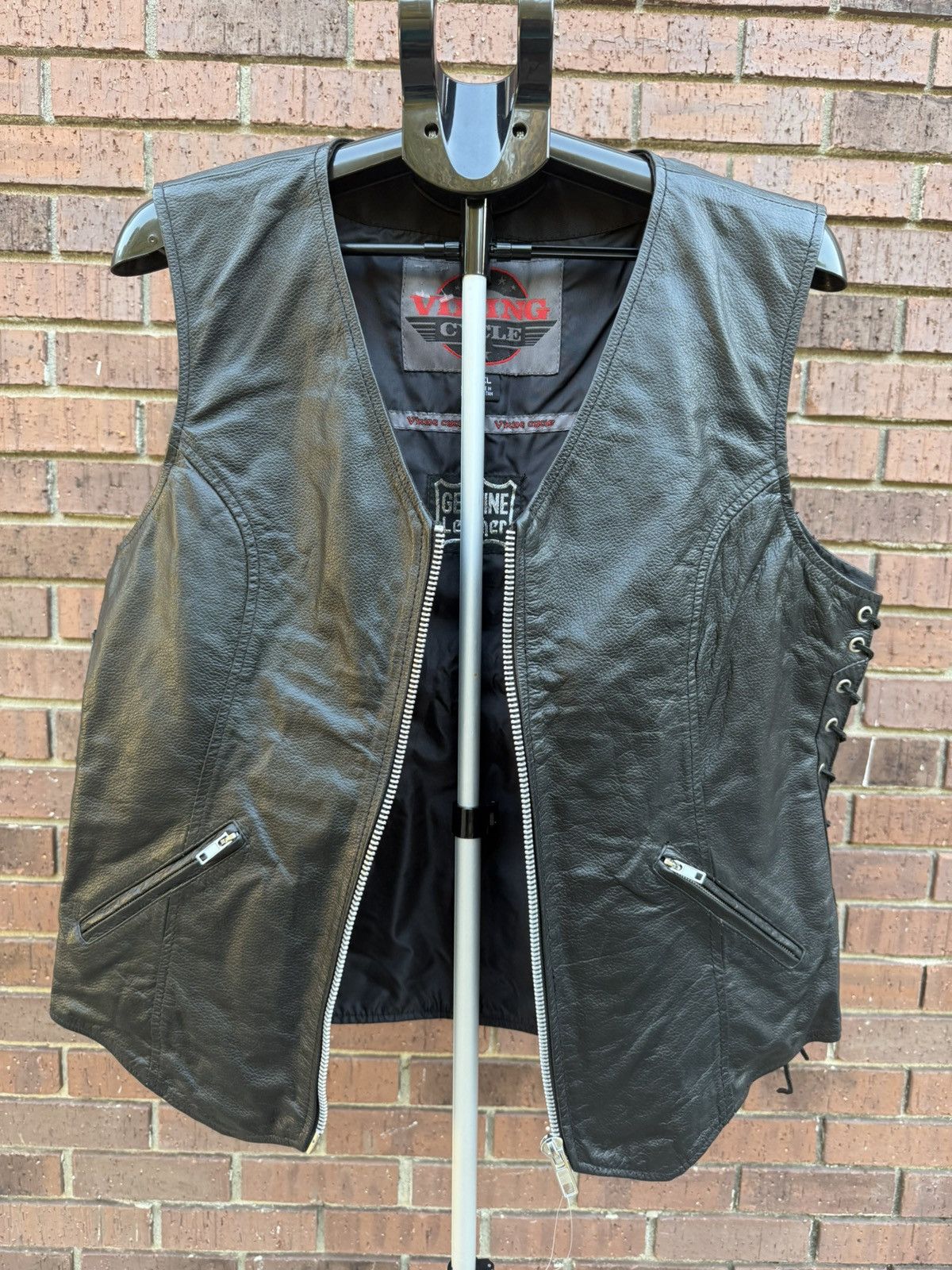 Other Viking Cycle Haughty Motorcycle Vest Genuine Leather Black Size XXL / US 16-18 / IT 52-54 - 8 Thumbnail