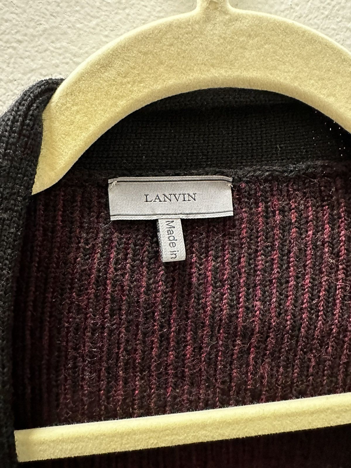 Lanvin LANVIN Varsity Logo Patch Wool Cardigan LARGE Size US L / EU 52-54 / 3 - 5 Thumbnail