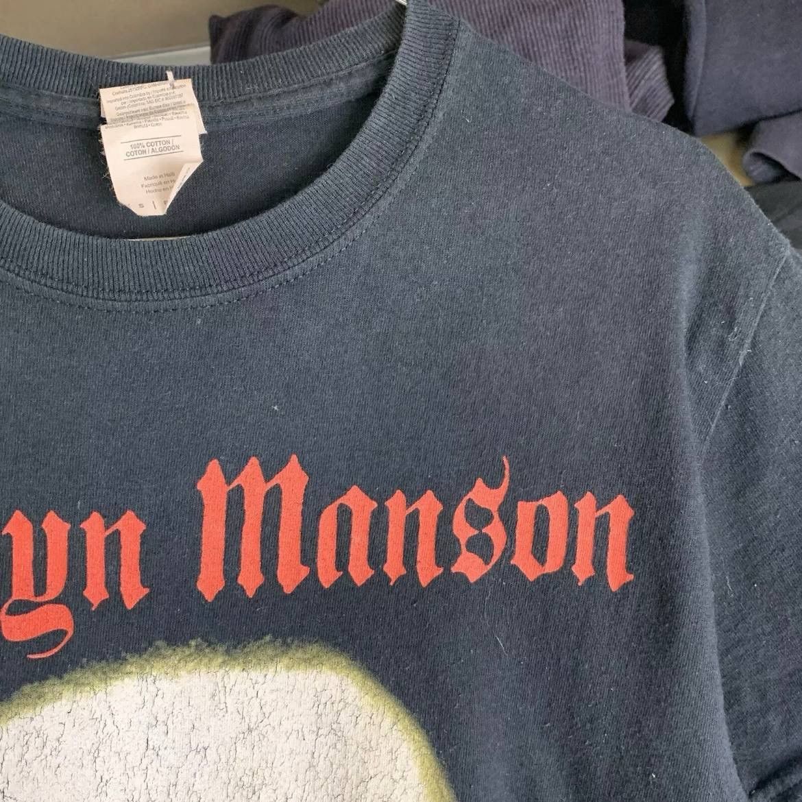 Band Tees Rare! Marilyn Manson Big Face Logo Tee Vintage 00s Size US S / EU 44-46 / 1 - 9 Thumbnail
