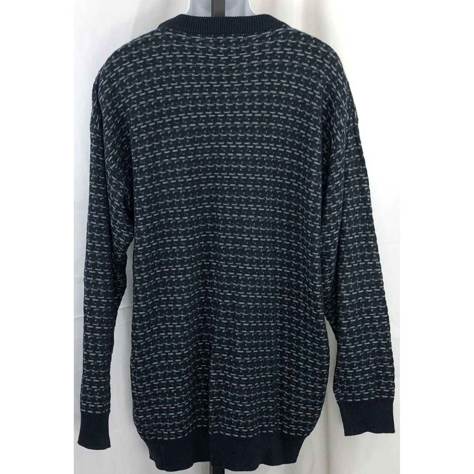 Izod VINTAGE IZOD Crewneck Sweater XL Blue Cotton Knit Long Sleeve Preppy Size US XL / EU 56 / 4 - 3 Thumbnail